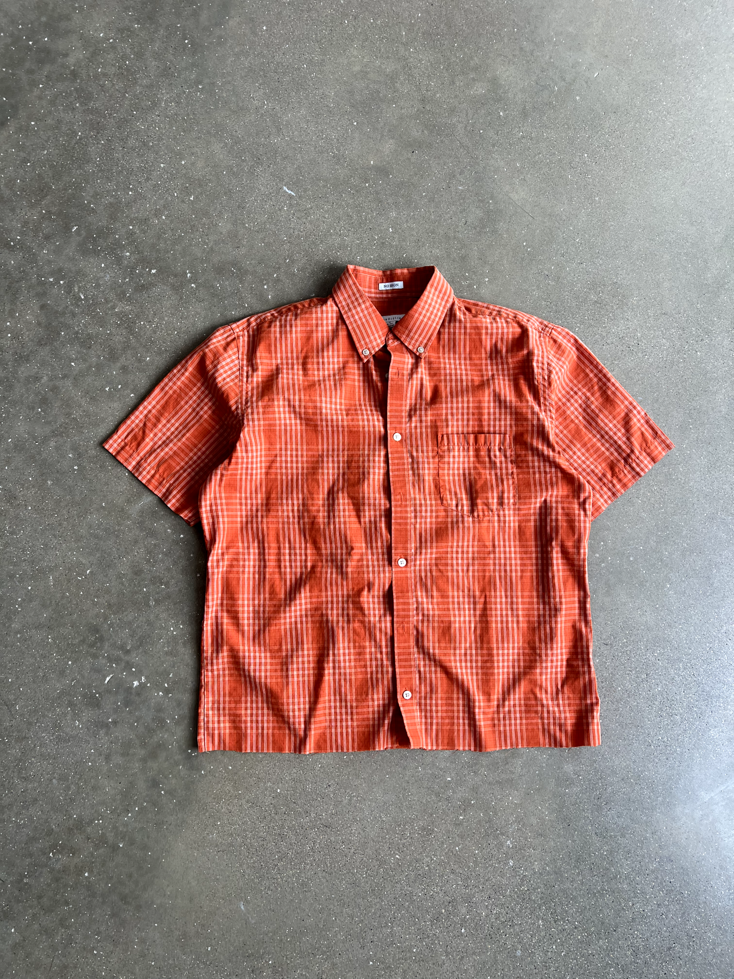 Vintage Orange Striped Button Up - M