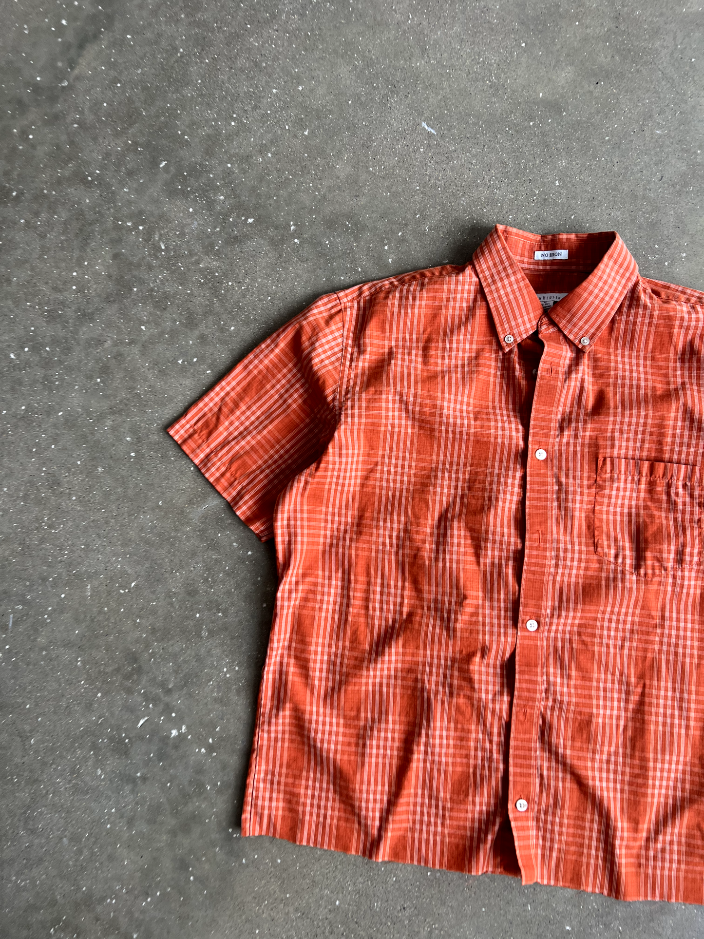Vintage Orange Striped Button Up - M