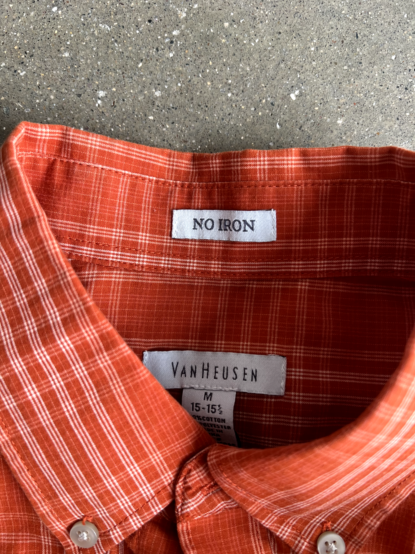 Vintage Orange Striped Button Up - M