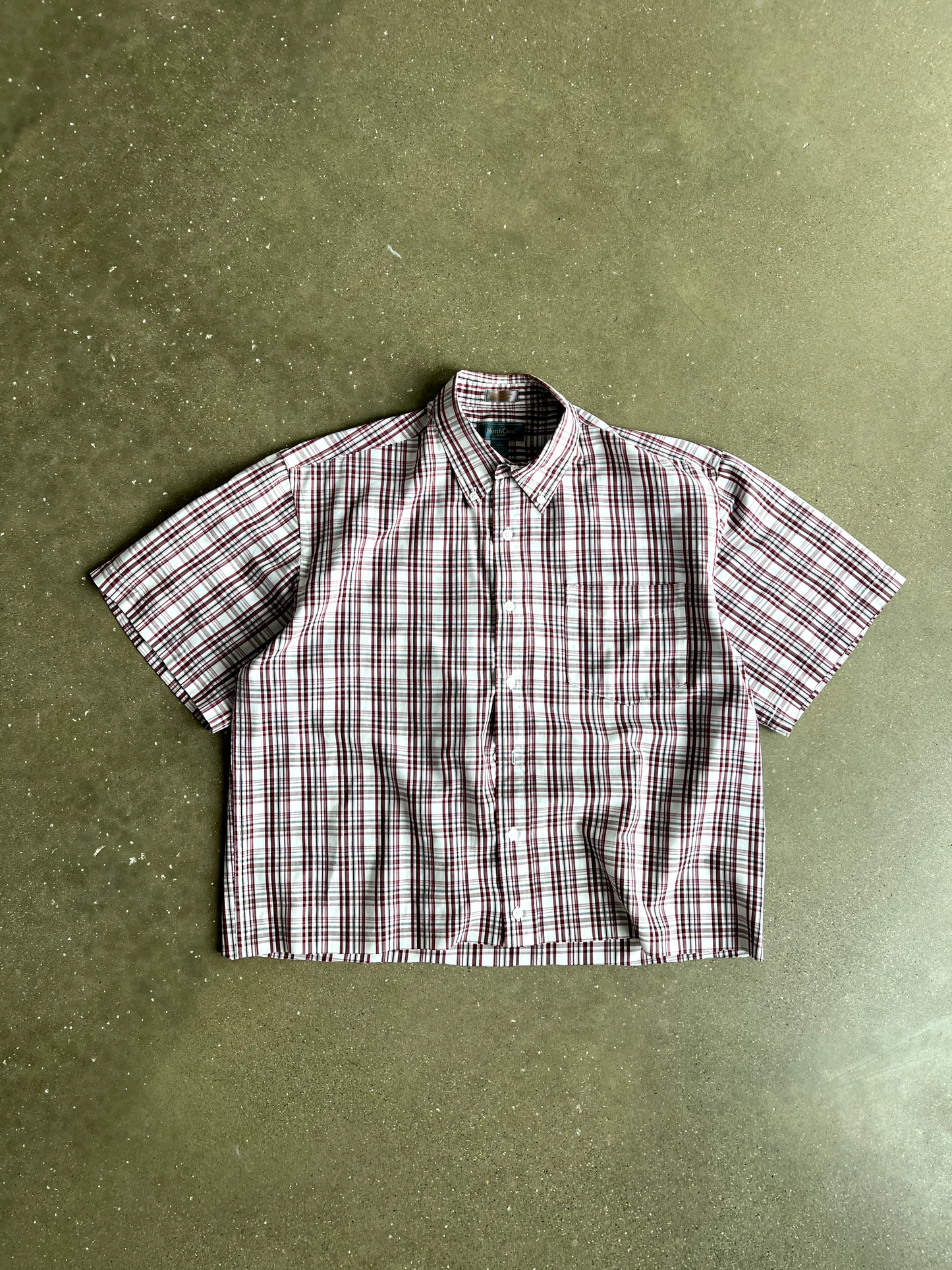 Vintage White And Red Striped Button Up - L
