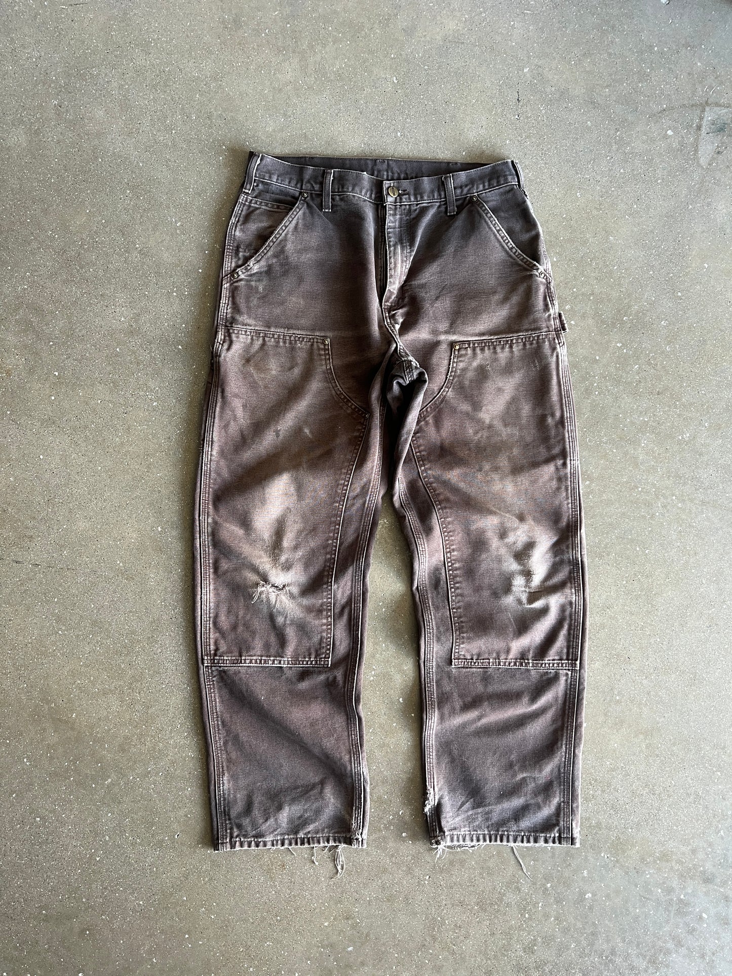 Vintage Distressed Brown Carhartt Double Knee Pants - 33x32