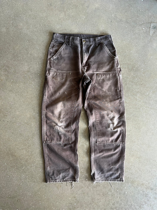 Vintage Distressed Brown Carhartt Double Knee Pants - 33x32