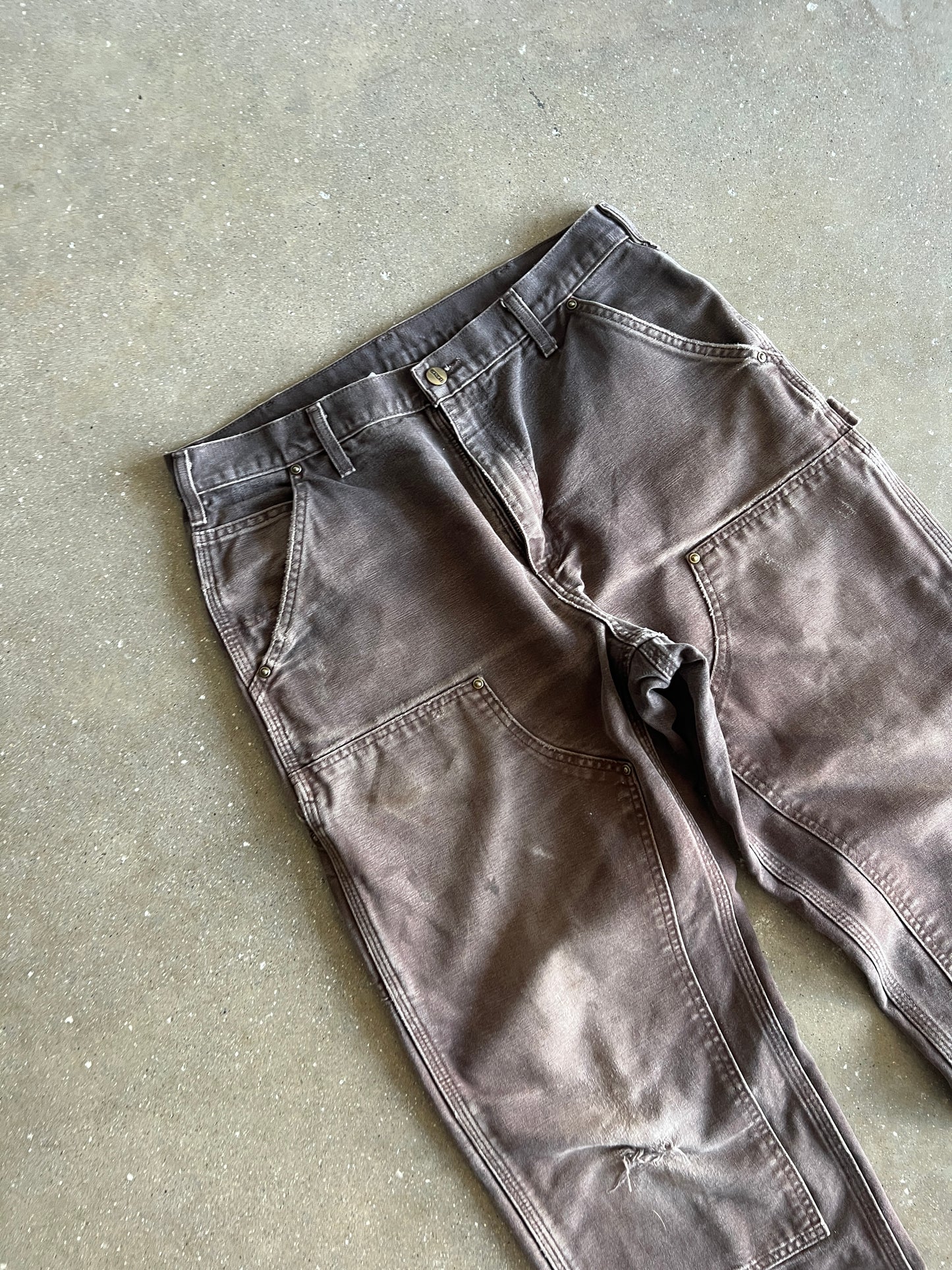 Vintage Distressed Brown Carhartt Double Knee Pants - 33x32