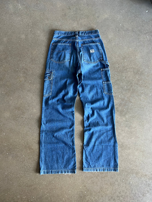 Vintage Super Baggy Silver Jeans - 30x32