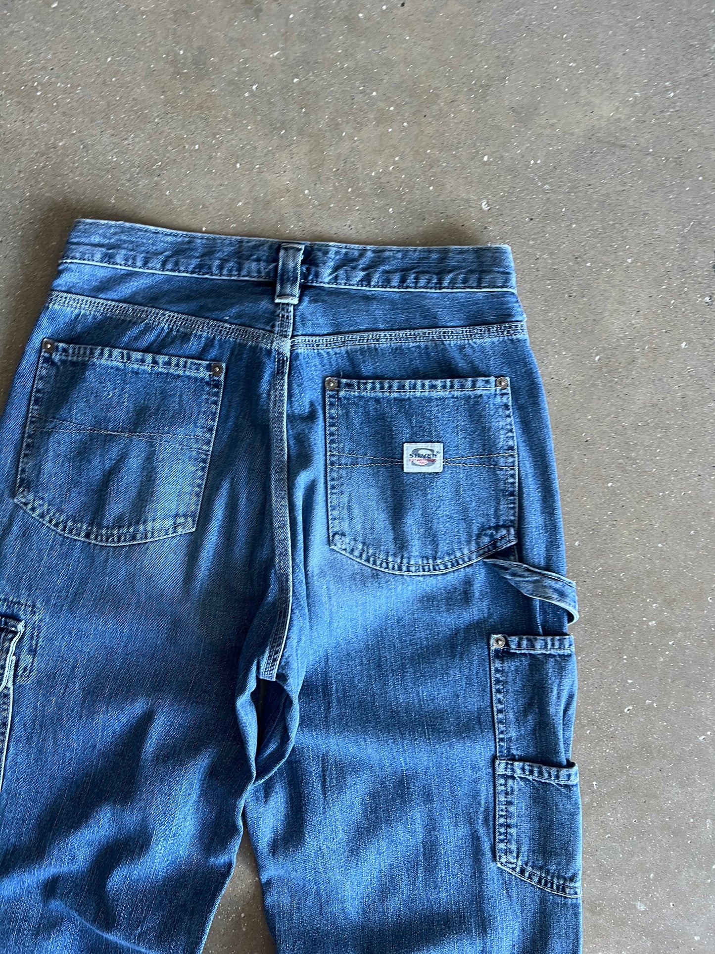 Vintage Super Baggy Silver Jeans - 30x32