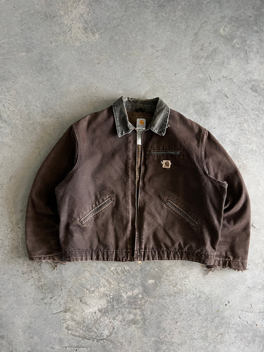 Vintage Faded Brown Carhartt Detroit Jacket - XXL