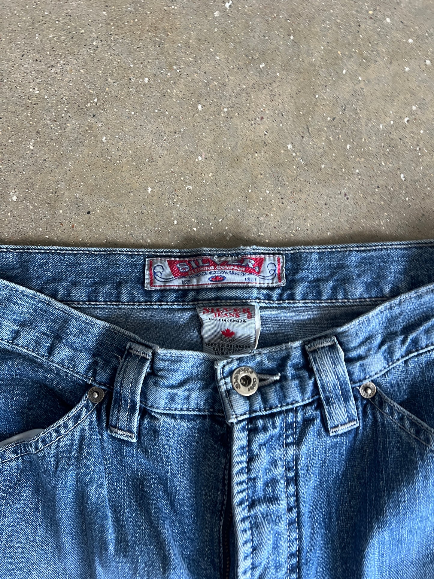 Vintage Super Baggy Silver Jeans - 30x32