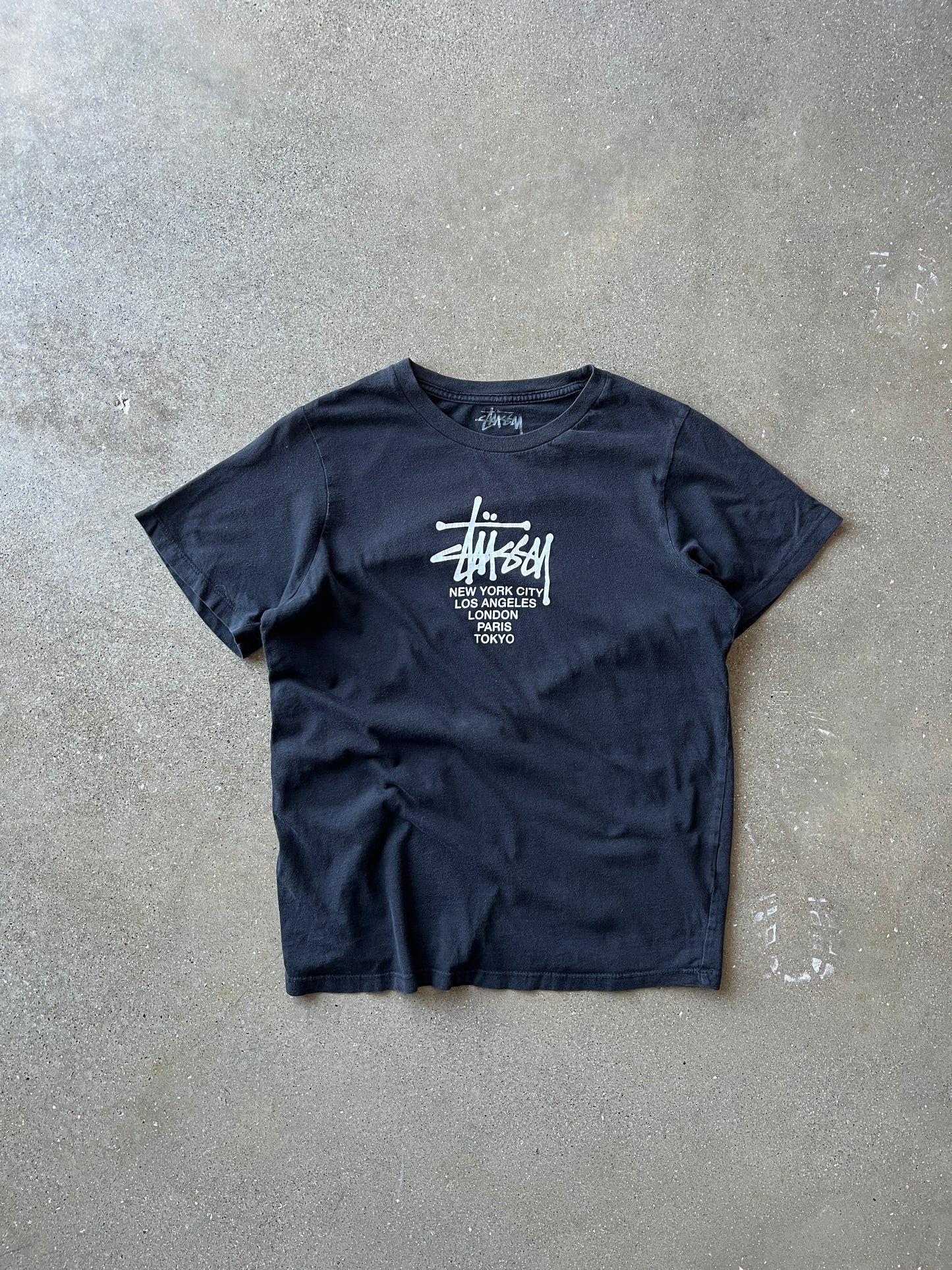 Vintage Black STUSSY T-Shirt - S