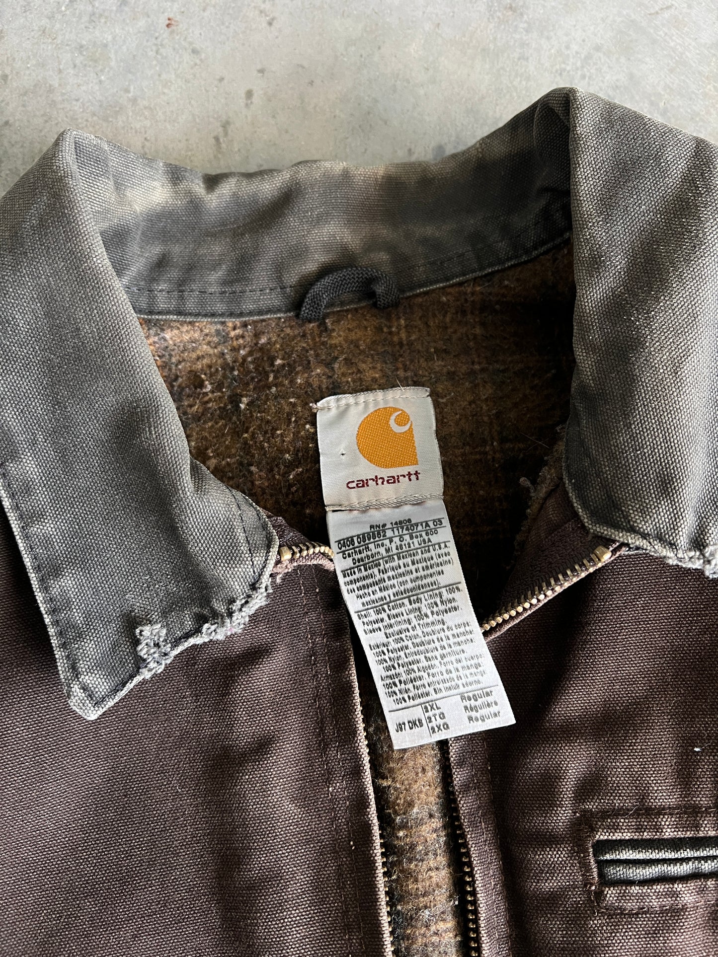 Vintage Faded Brown Carhartt Detroit Jacket - XXL