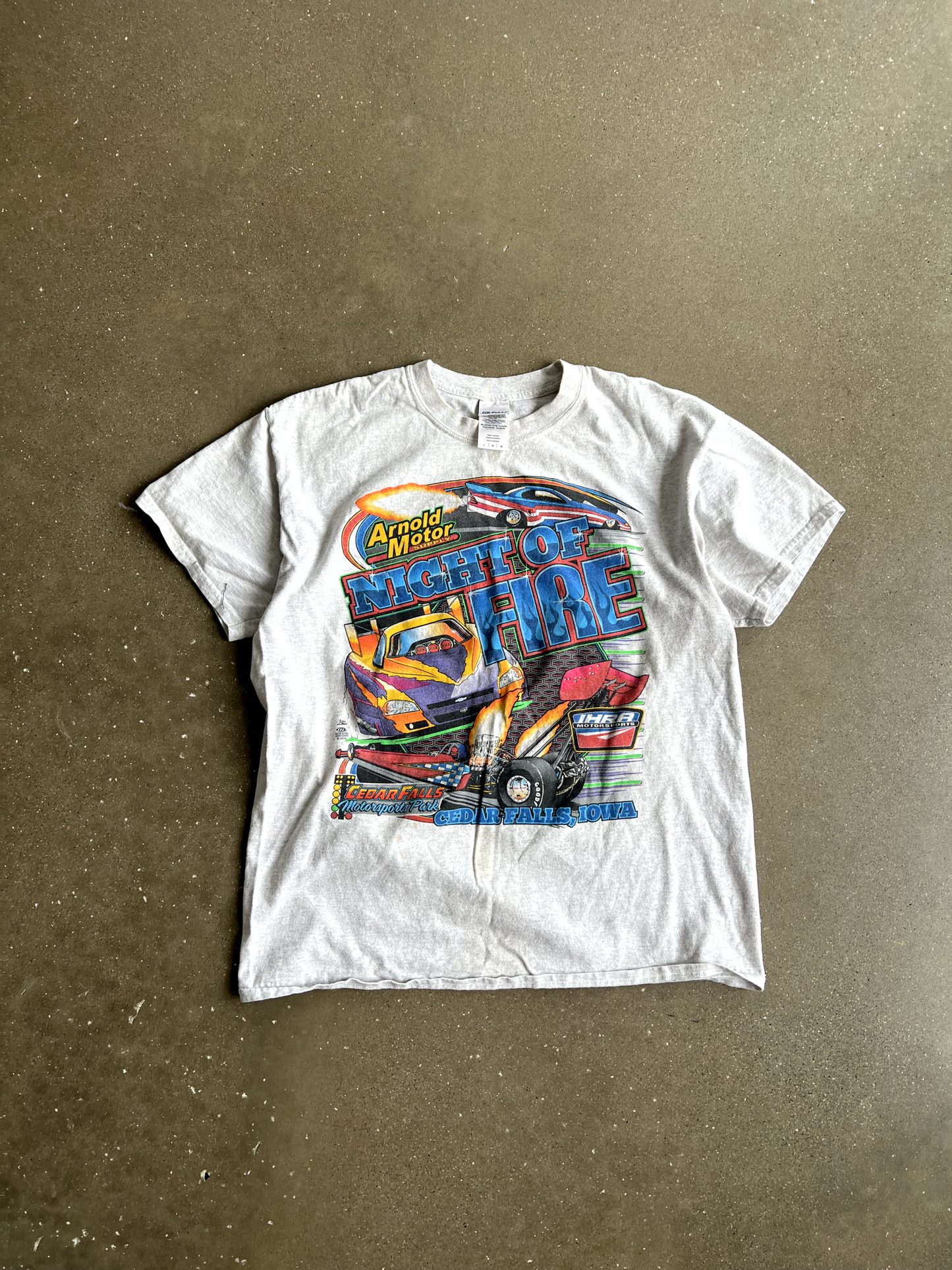 Vintage White Nascar Graphic Tee - L
