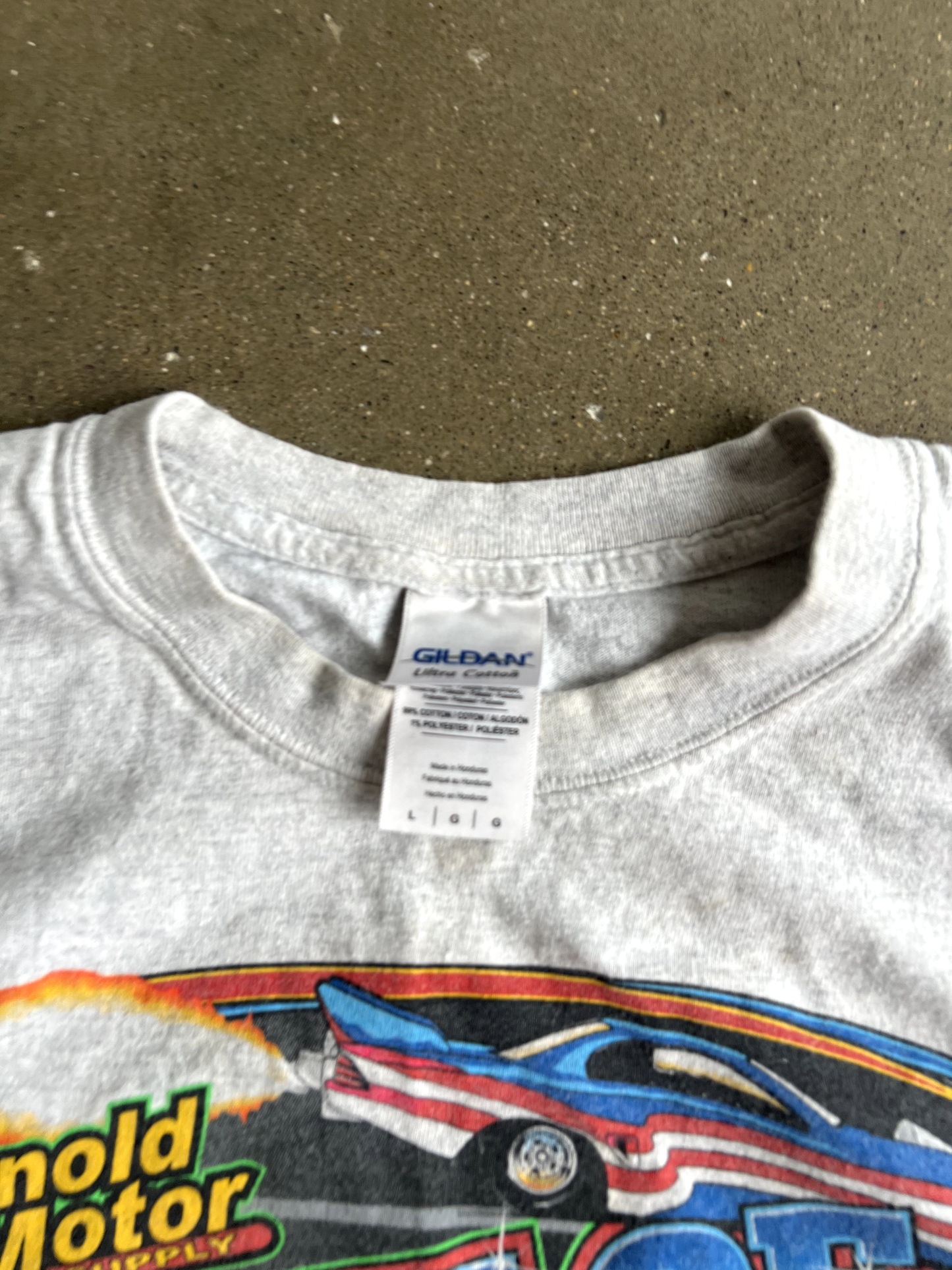 Vintage White Nascar Graphic Tee - L