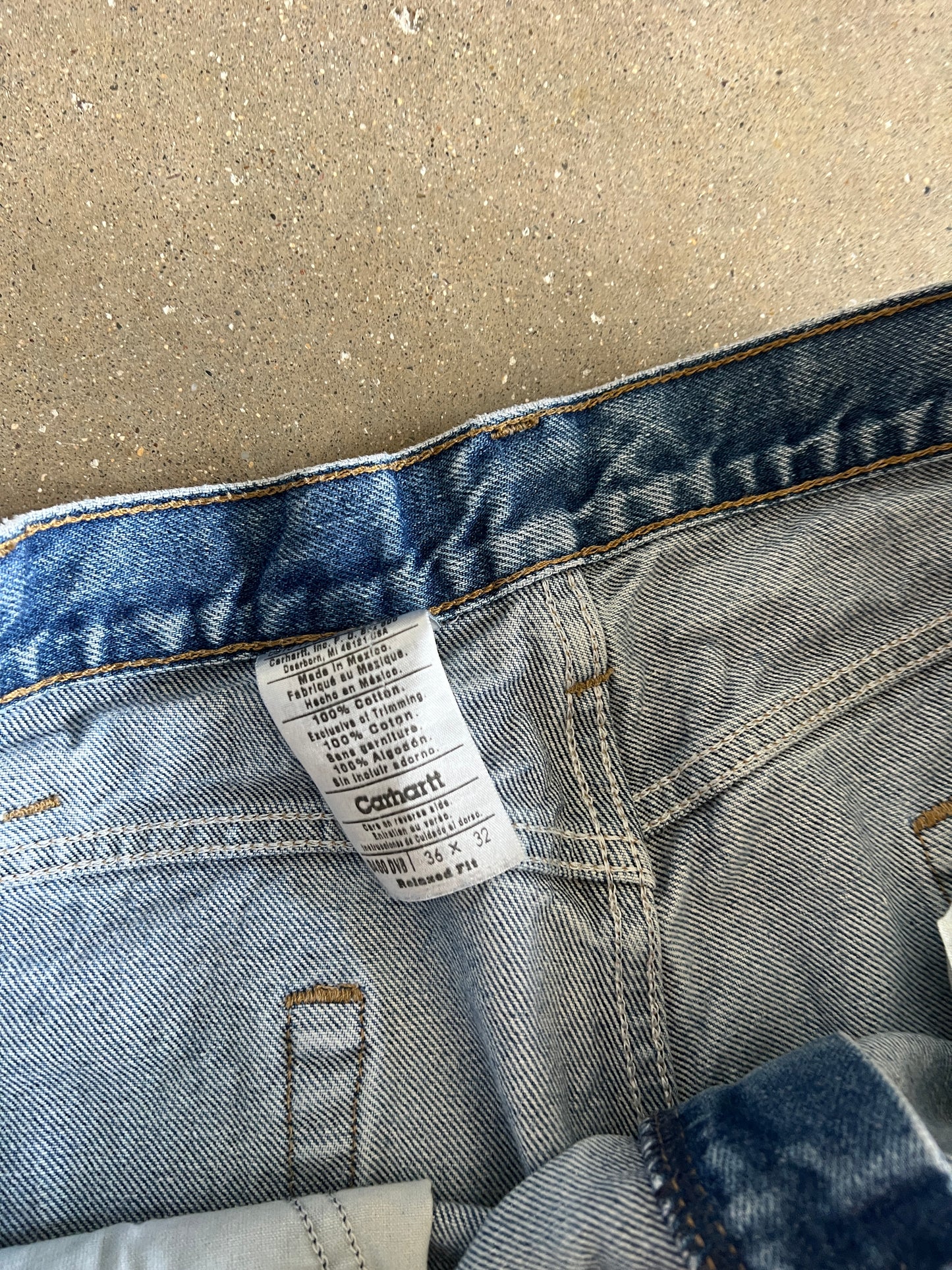Vintage Faded Blue Carhartt Pants - 36x32