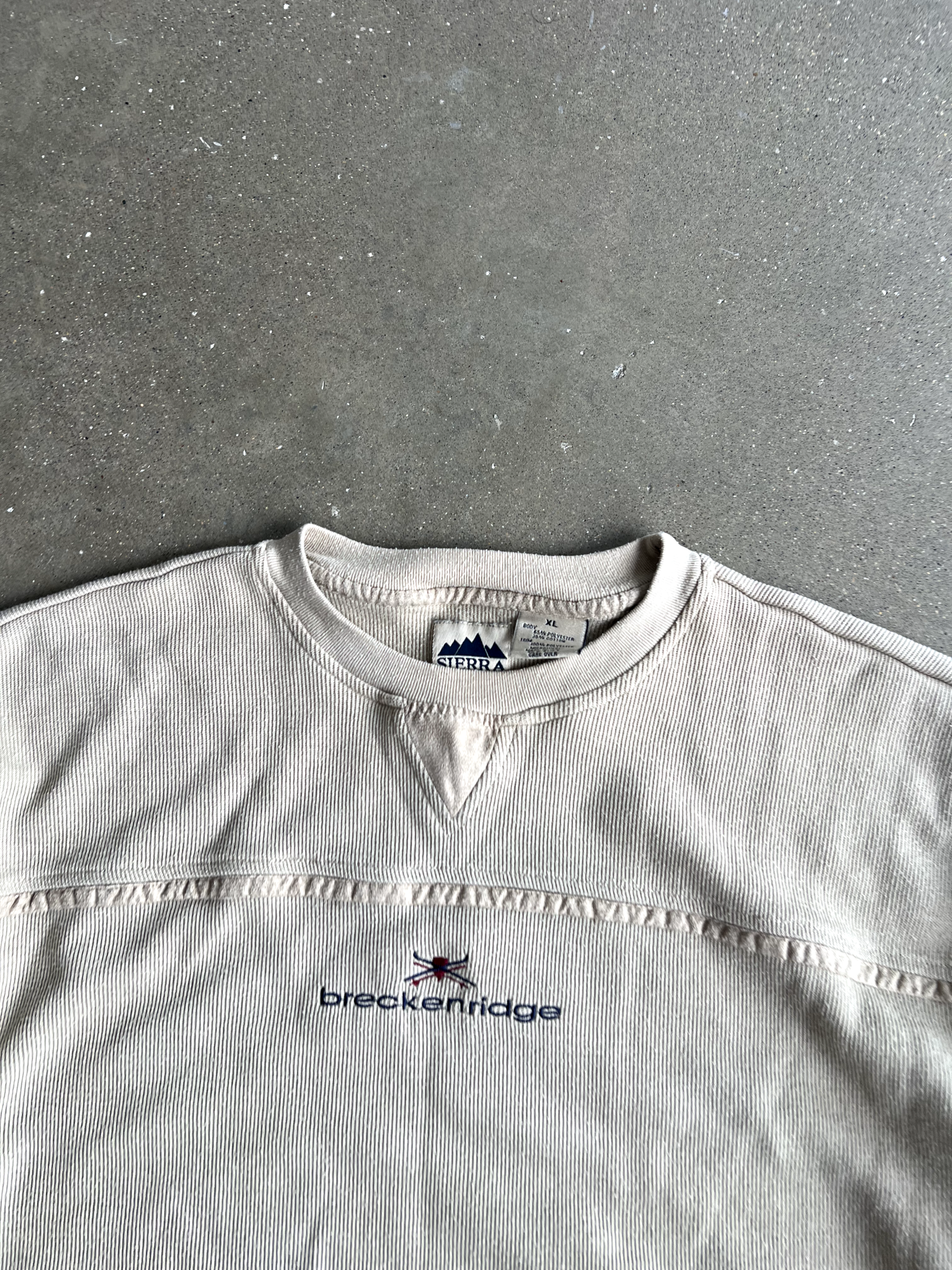 Vintage Cream Spellout Crewneck - XL