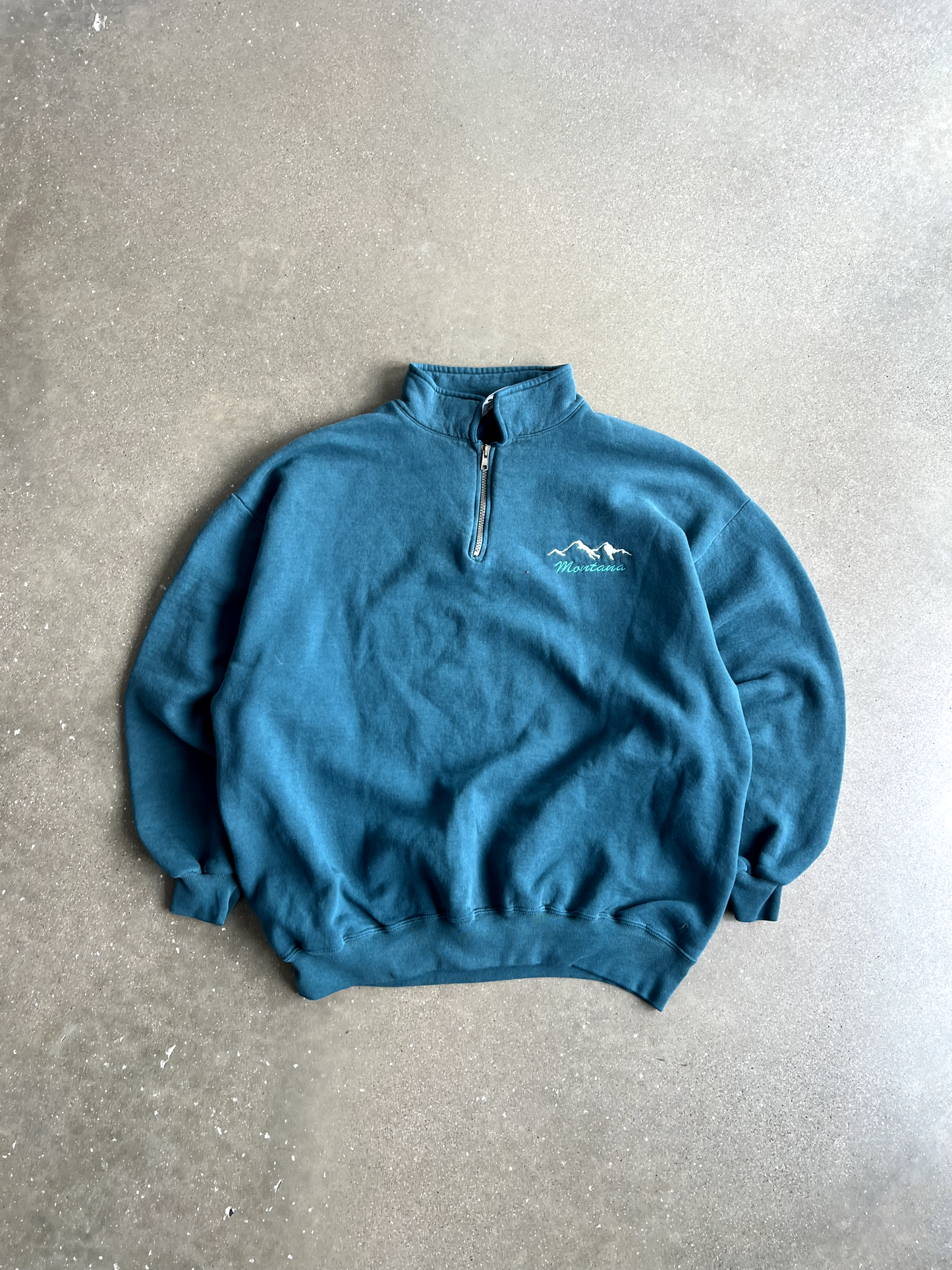 Vintage Teal Quarter Zip - 2XL