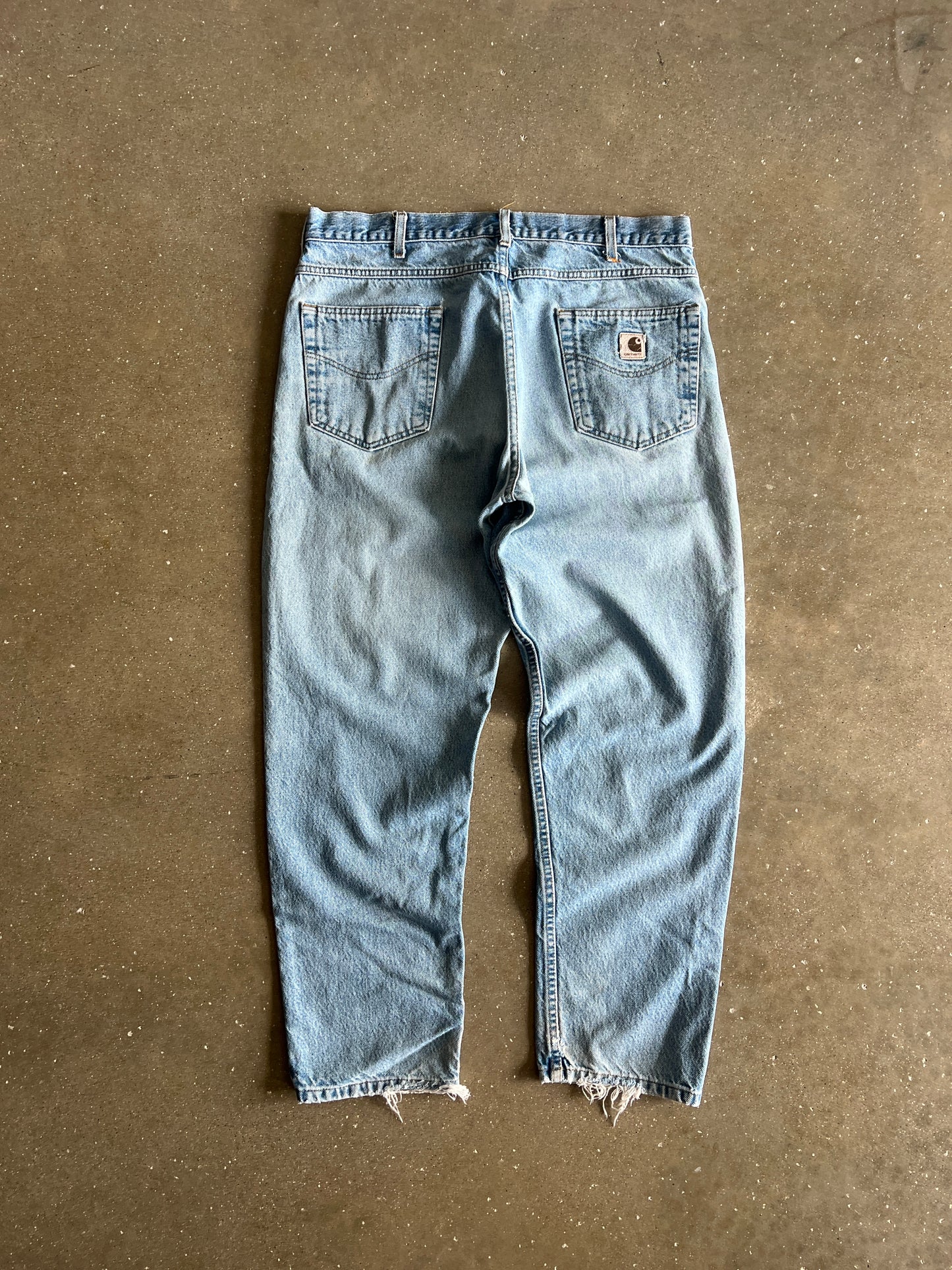 Vintage Faded Distressed Blue Carhartt Pants - 36x30