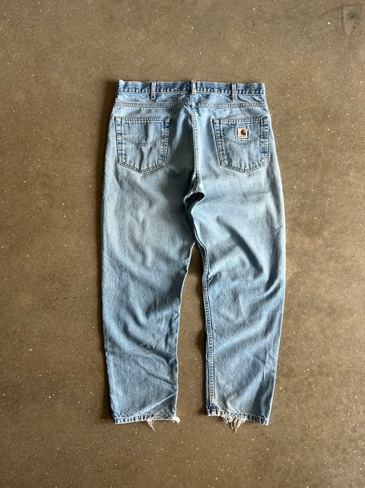 Vintage Faded Distressed Blue Carhartt Pants - 36x30
