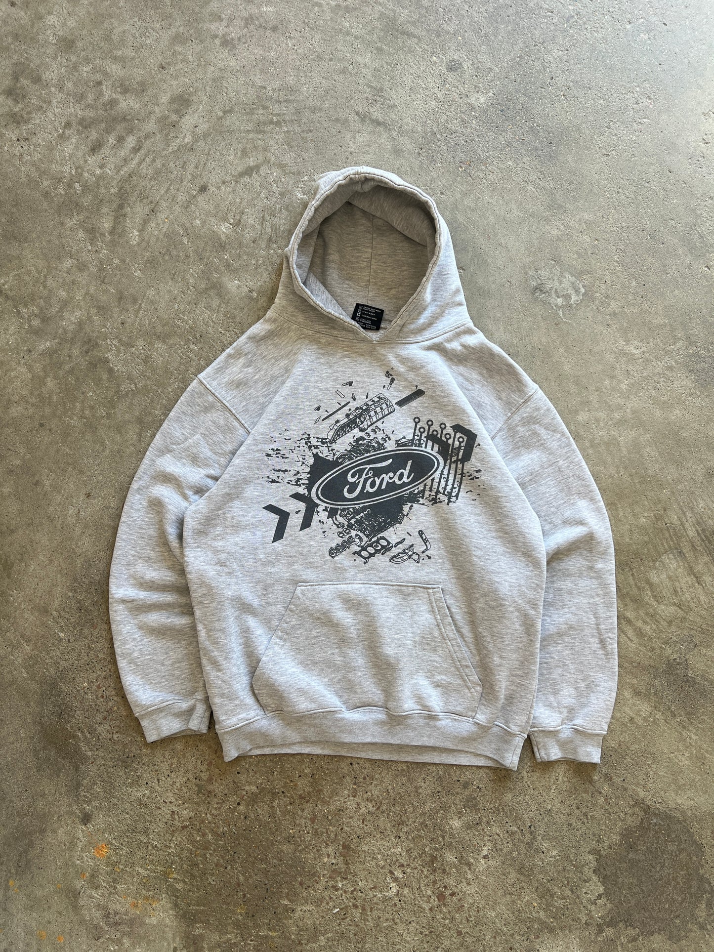 Vintage Ford Spellout Hoodie - L