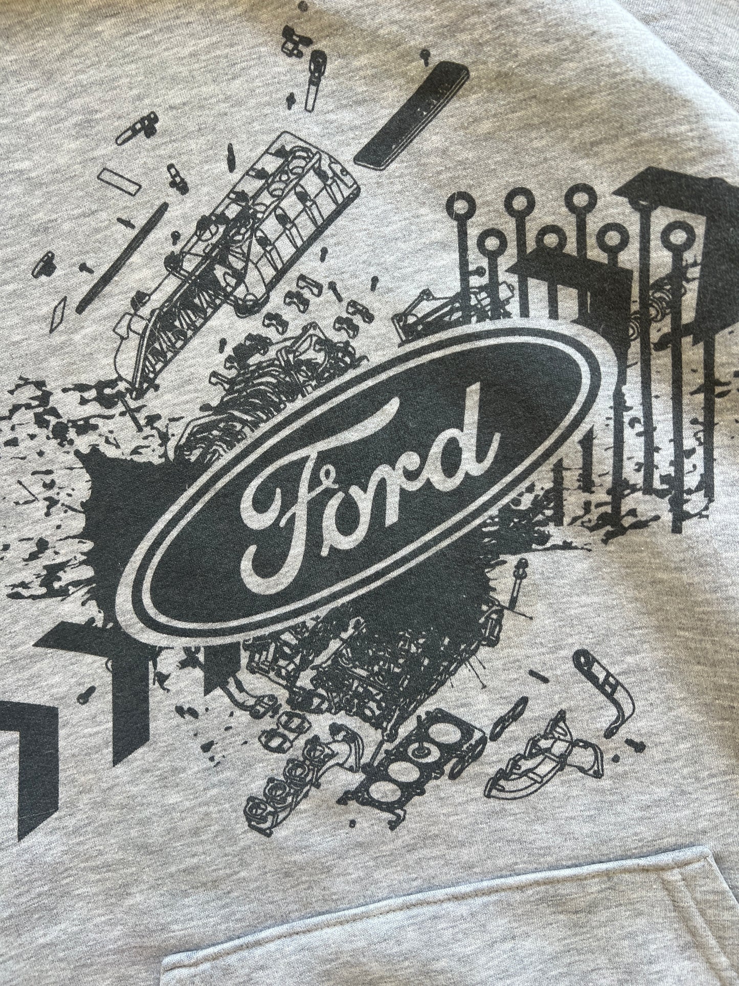 Vintage Ford Spellout Hoodie - L