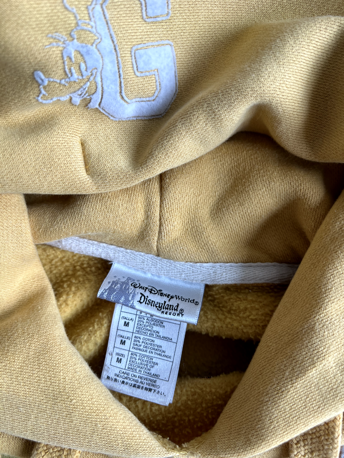 Vintage Yellow Disney Goofy Hoodie - M