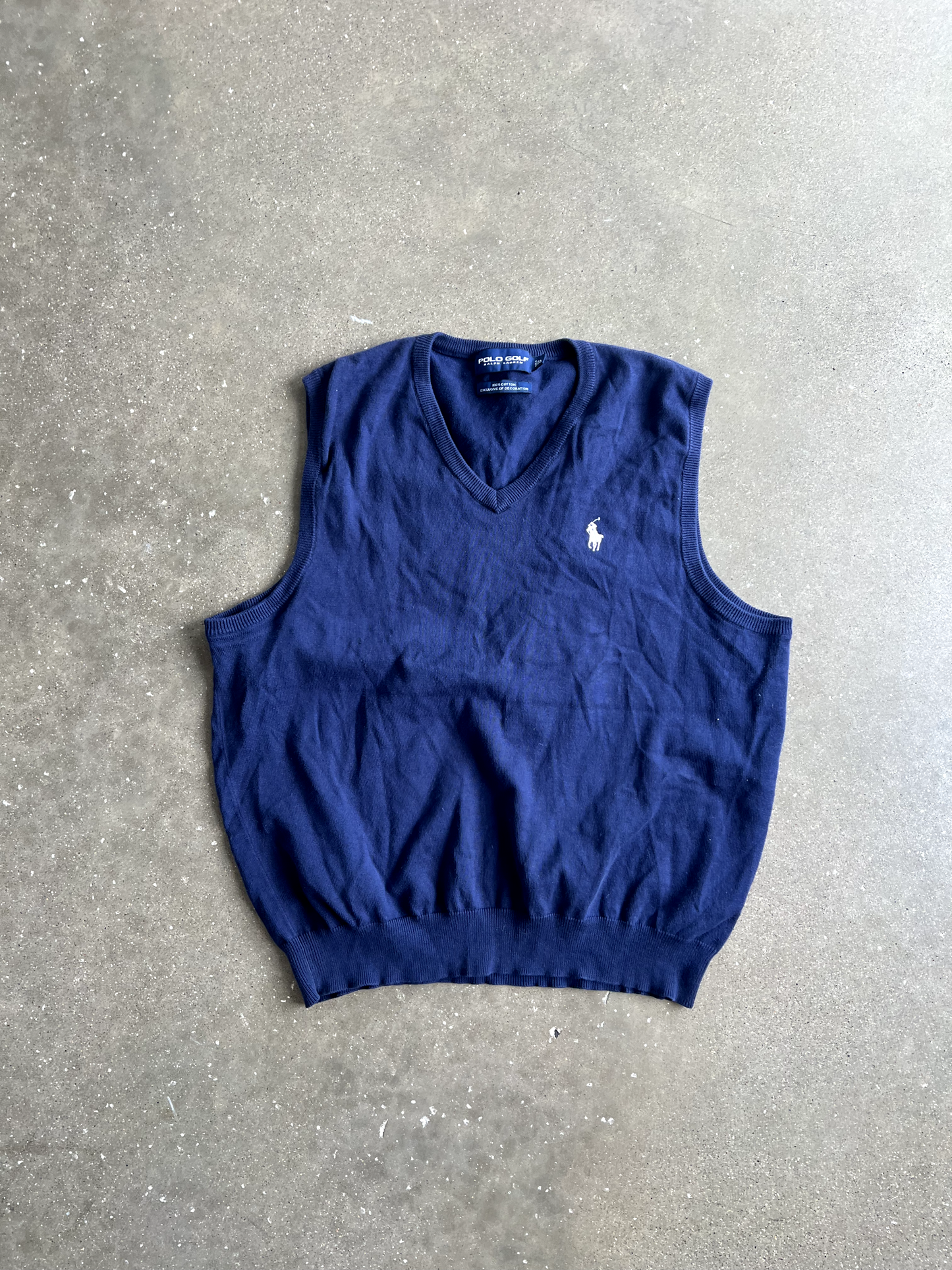 Vintage Navy Blue Polo Tank Top - L