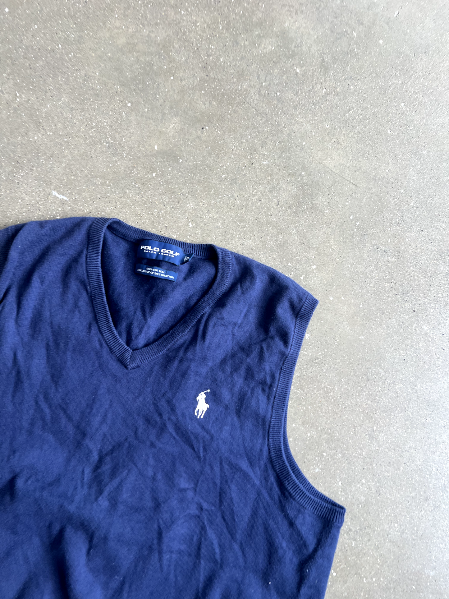 Vintage Navy Blue Polo Tank Top - L