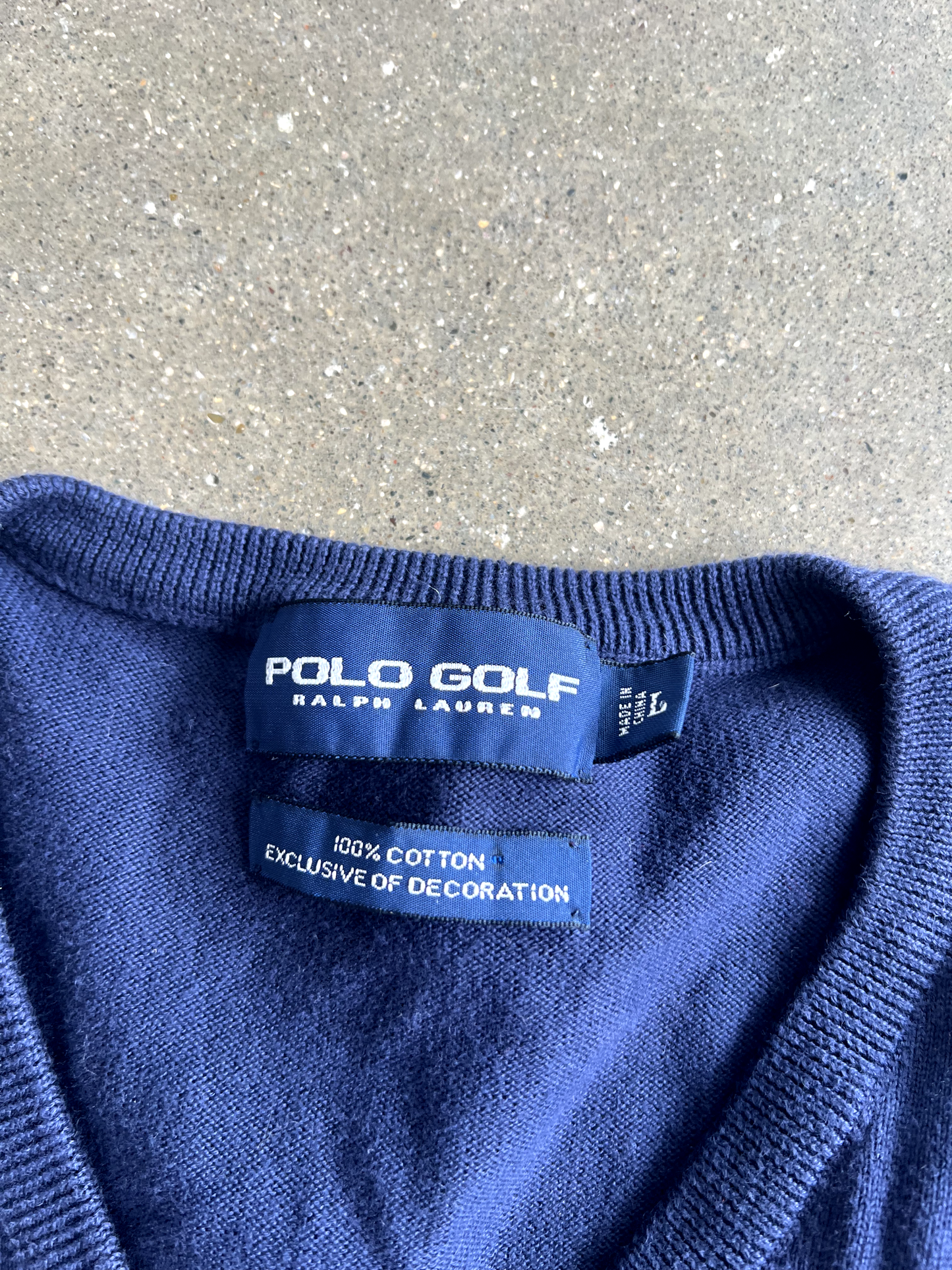 Vintage Navy Blue Polo Tank Top - L