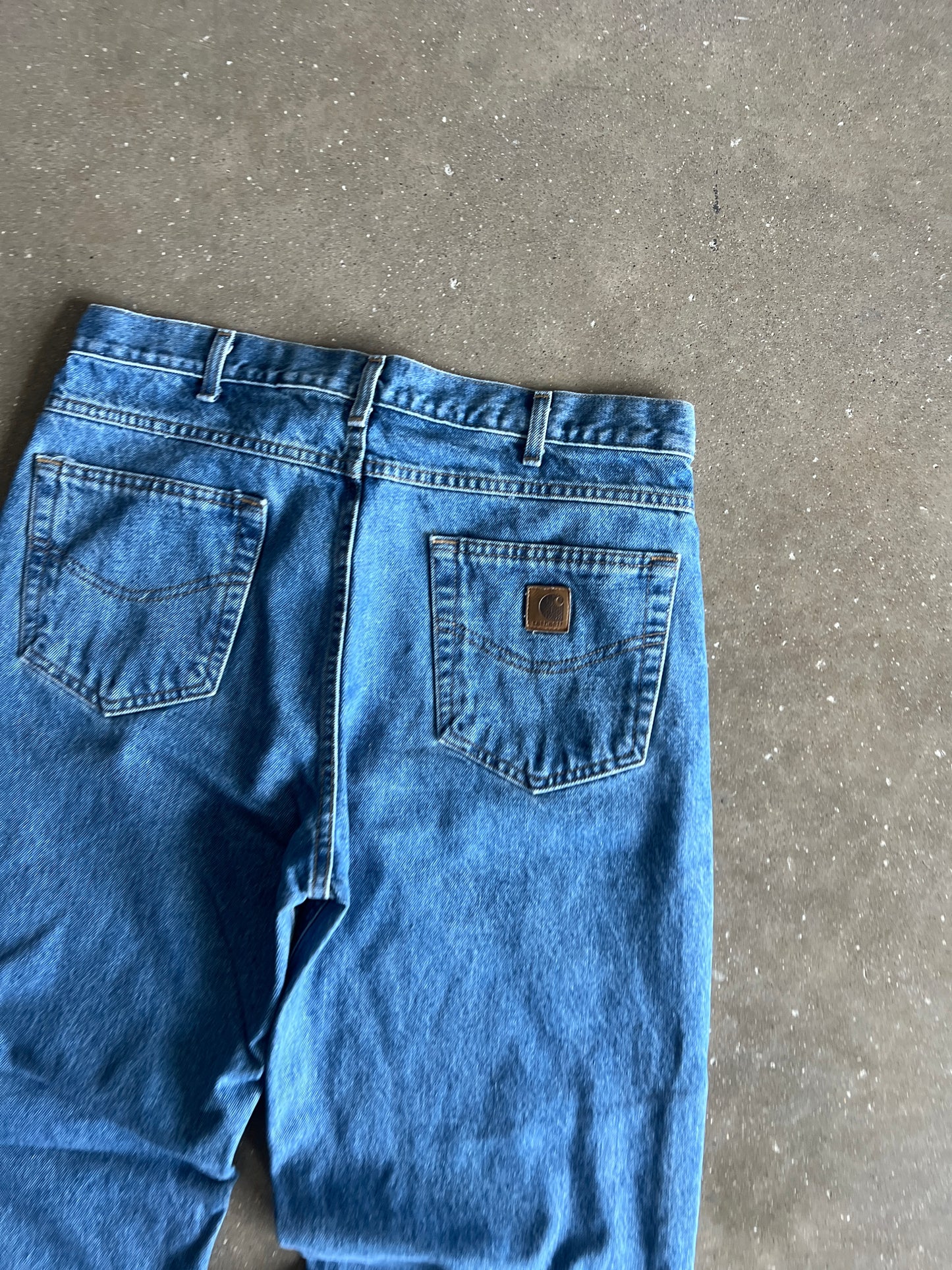 Vintage Faded Blue Carhartt Pants - 36x32