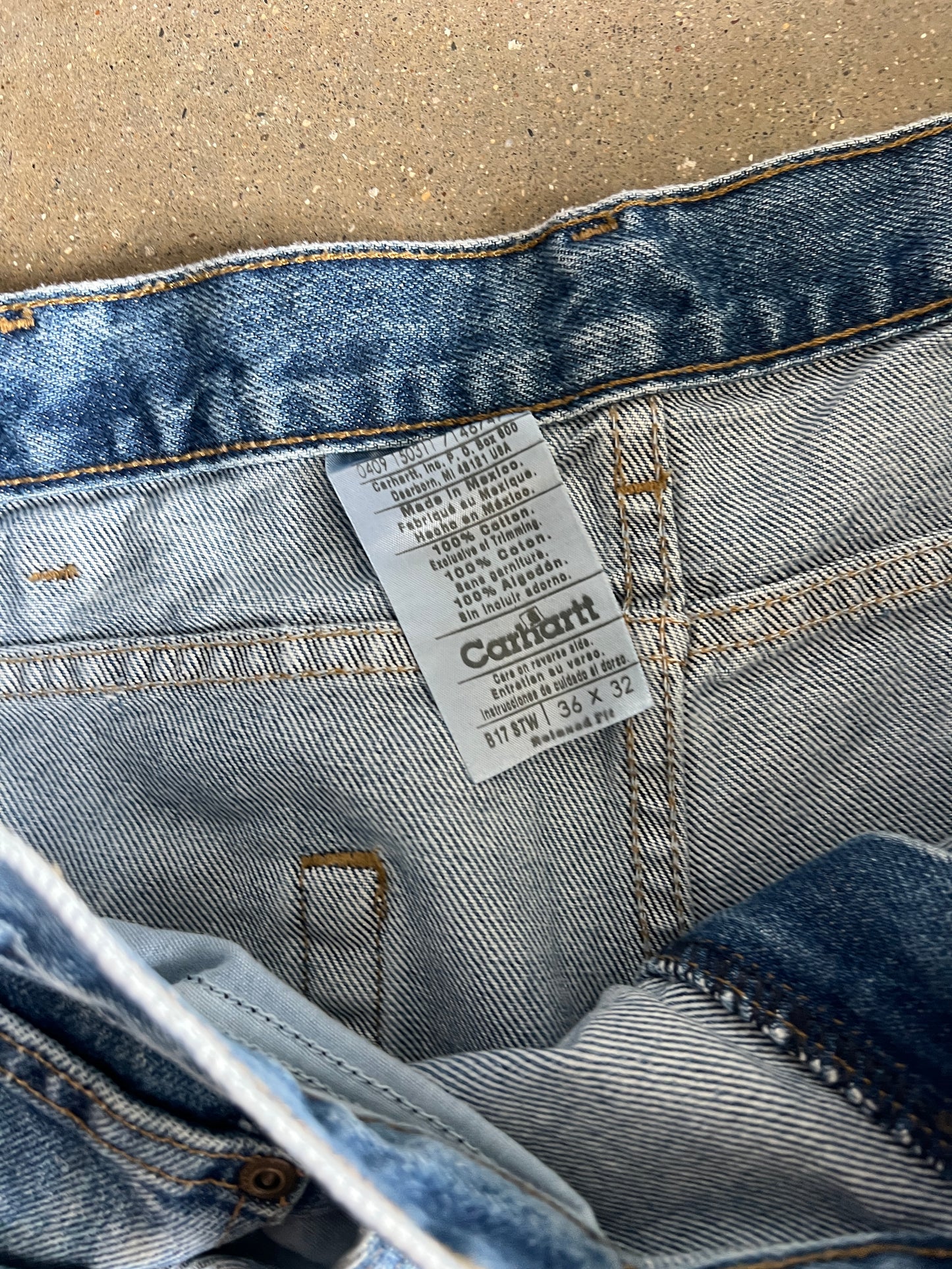 Vintage Faded Blue Carhartt Pants - 36x32