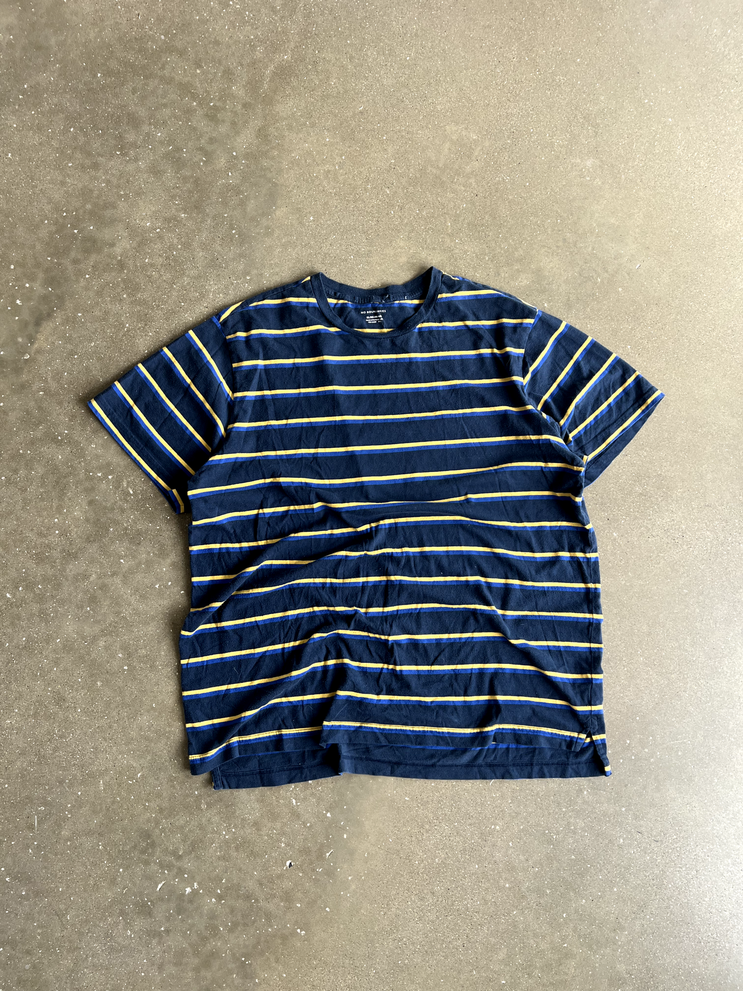 Vintage Navy Blue Striped Tee - XL