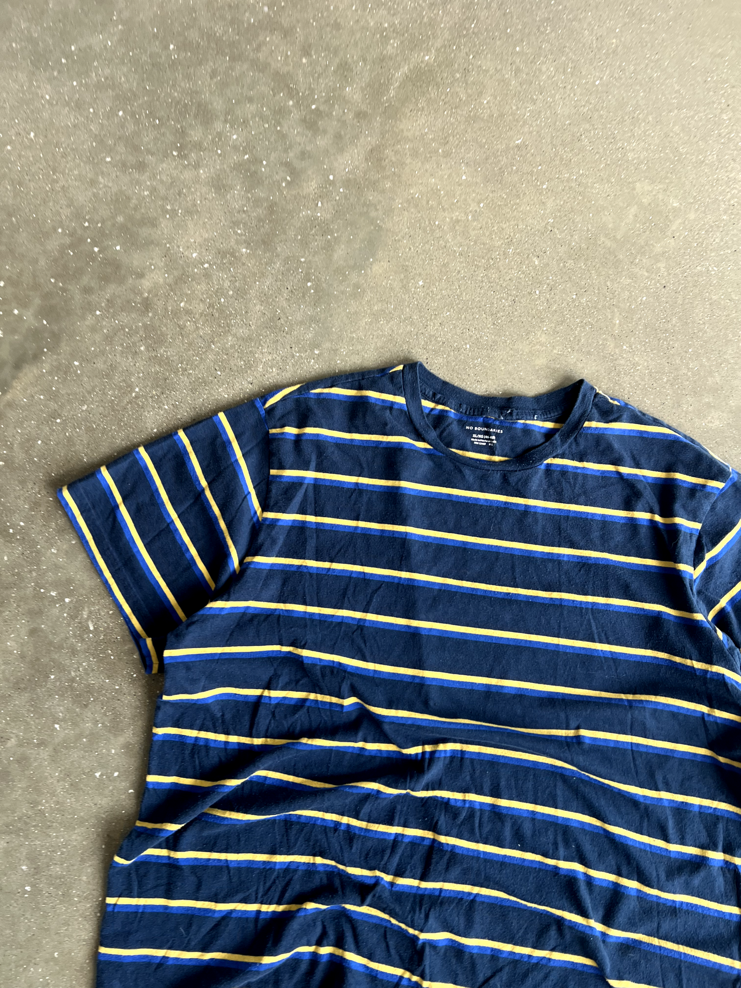 Vintage Navy Blue Striped Tee - XL