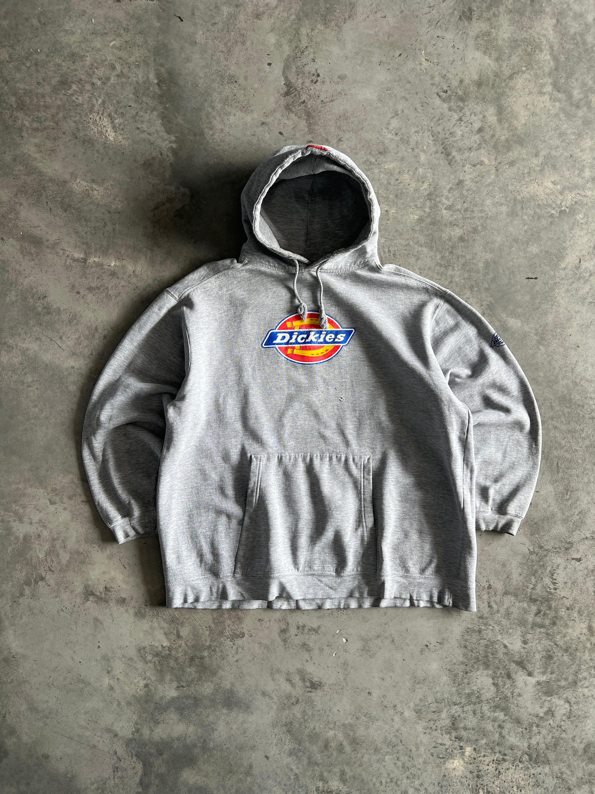 Vintage Distressed Grey Dickies Hoodie - XL
