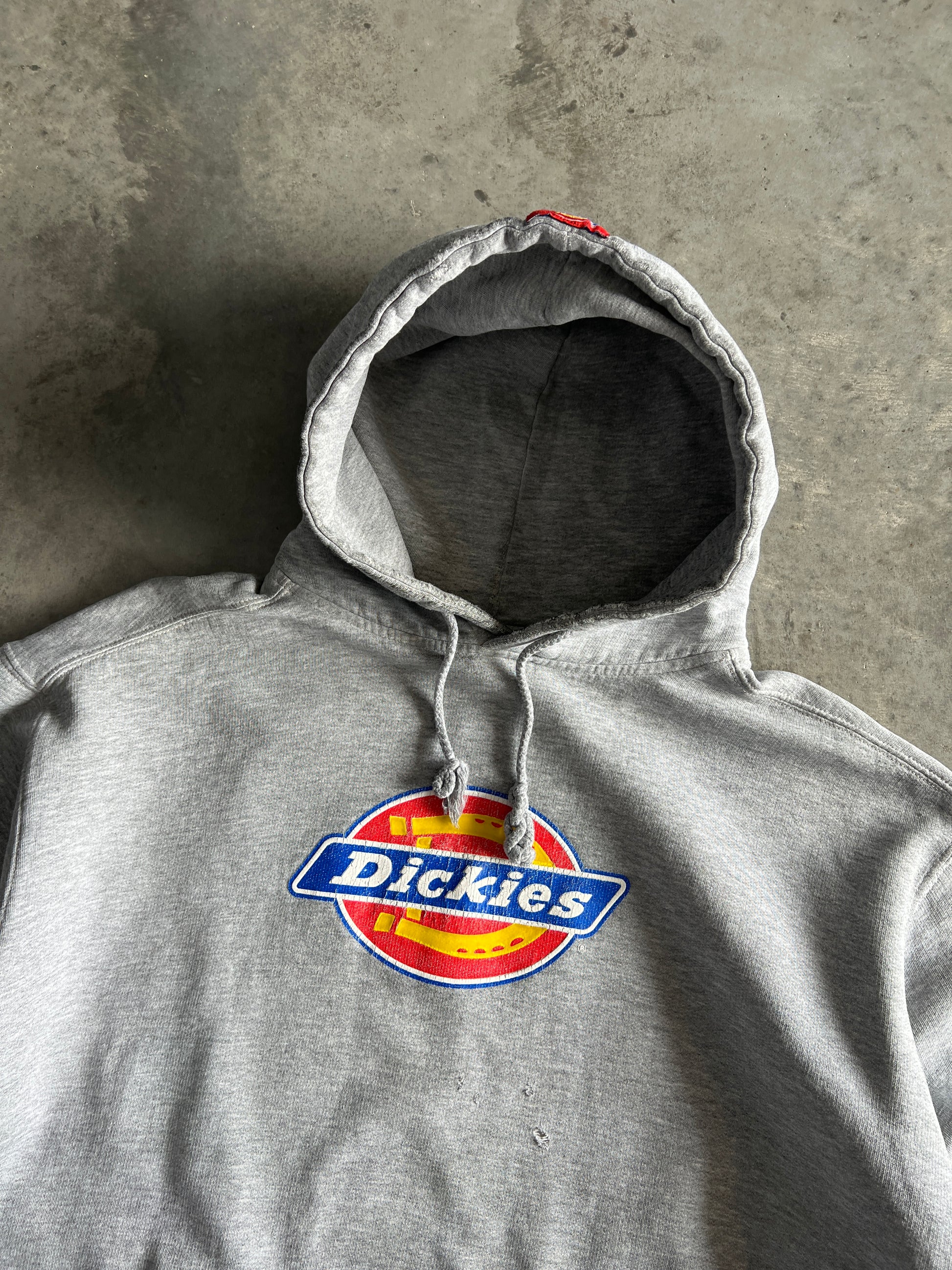 Vintage Distressed Grey Dickies Hoodie - XL