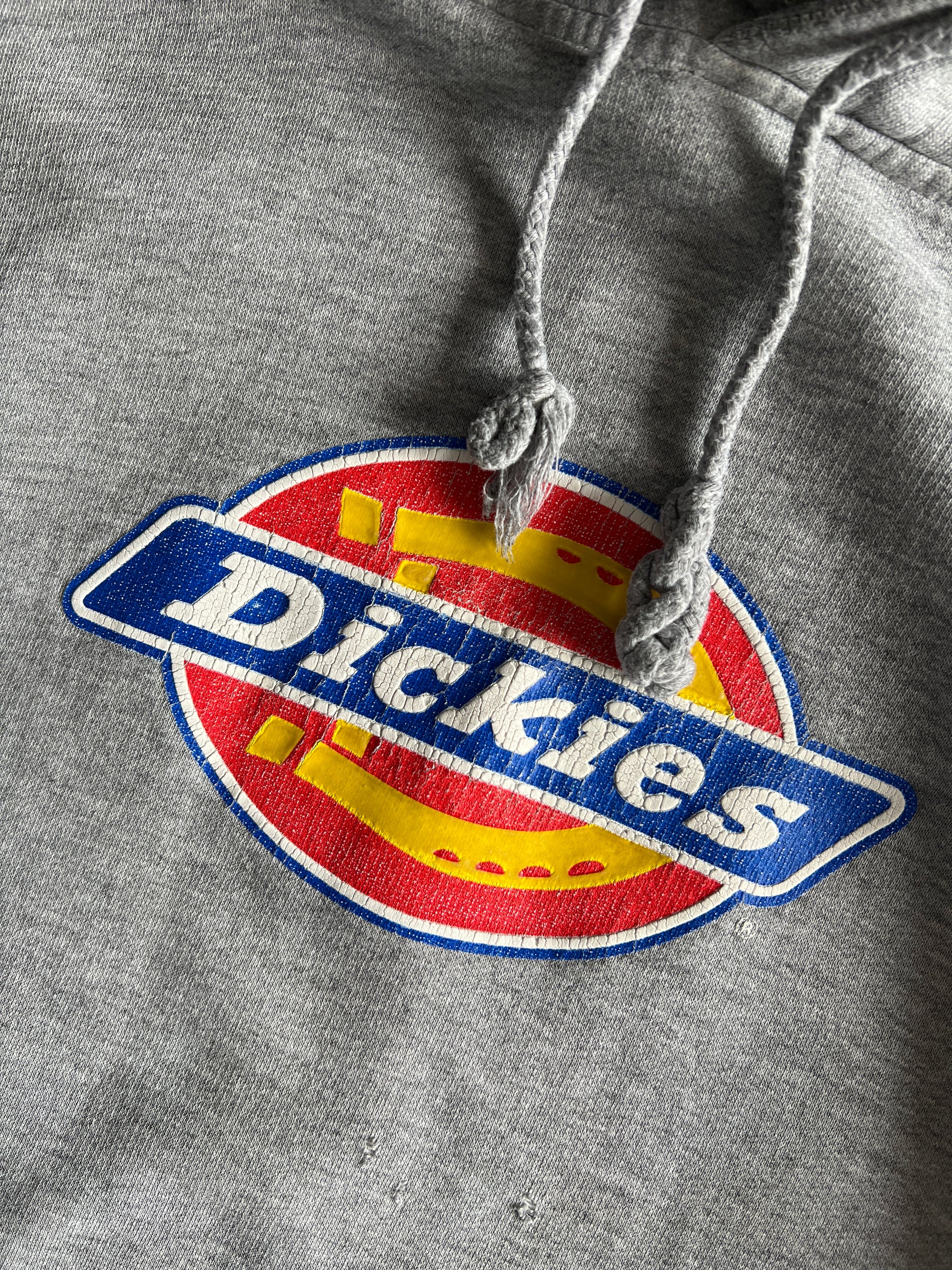 Vintage Distressed Grey Dickies Hoodie - XL