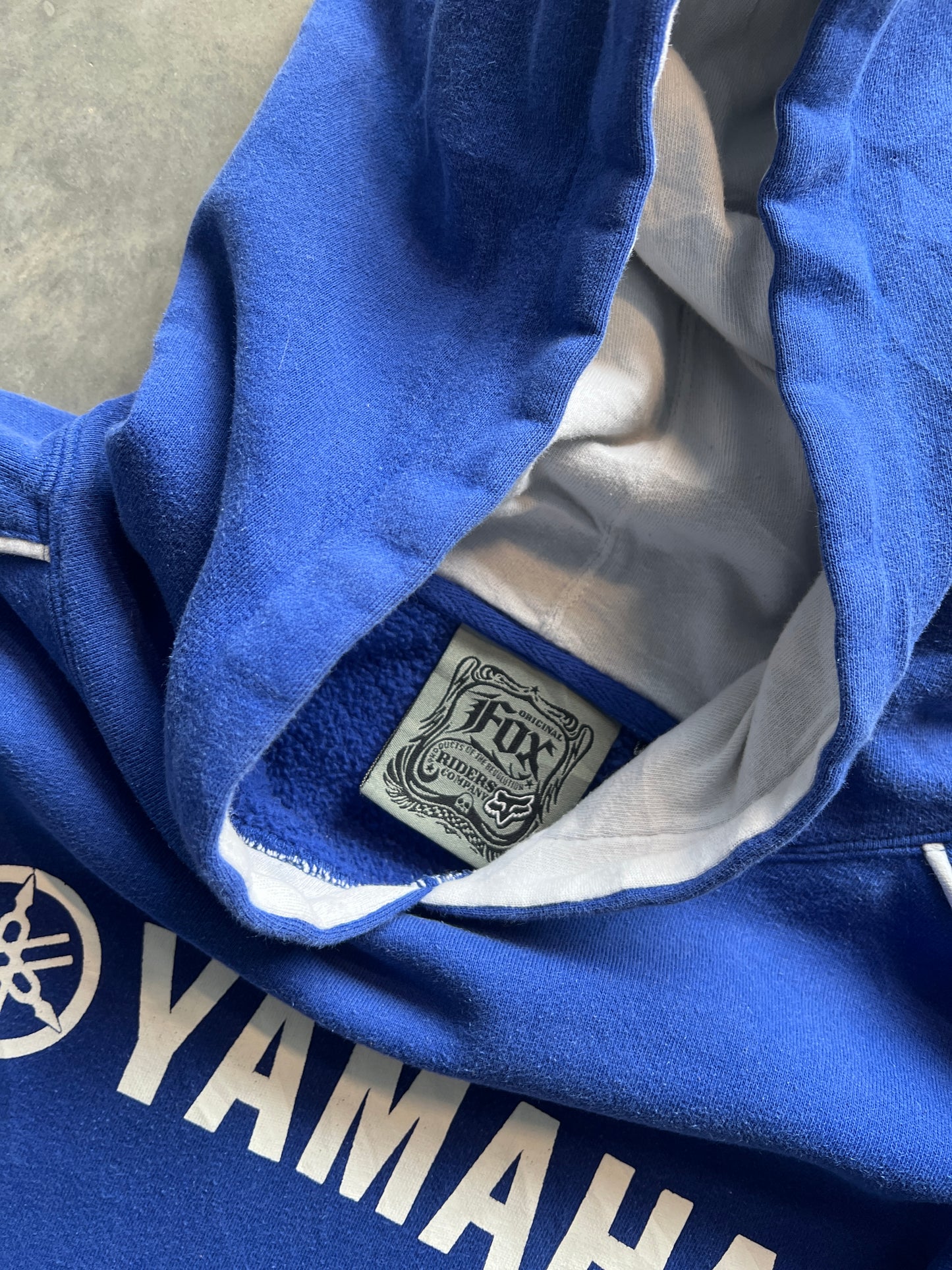 Vintage Blue Fox Racing Spellout Hoodie - XXL