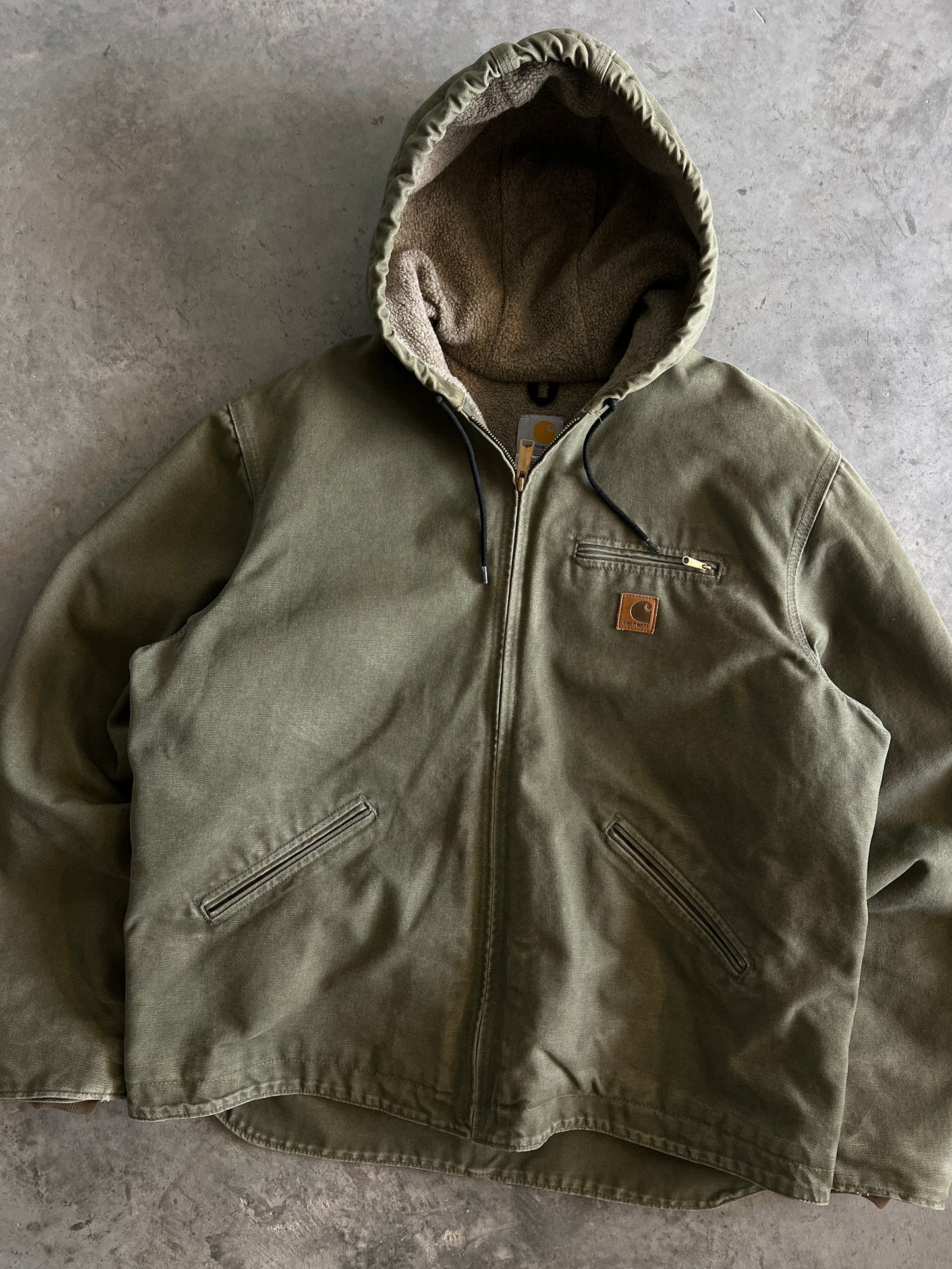 Vintage Light Green Sherpa Carhartt Jacket -