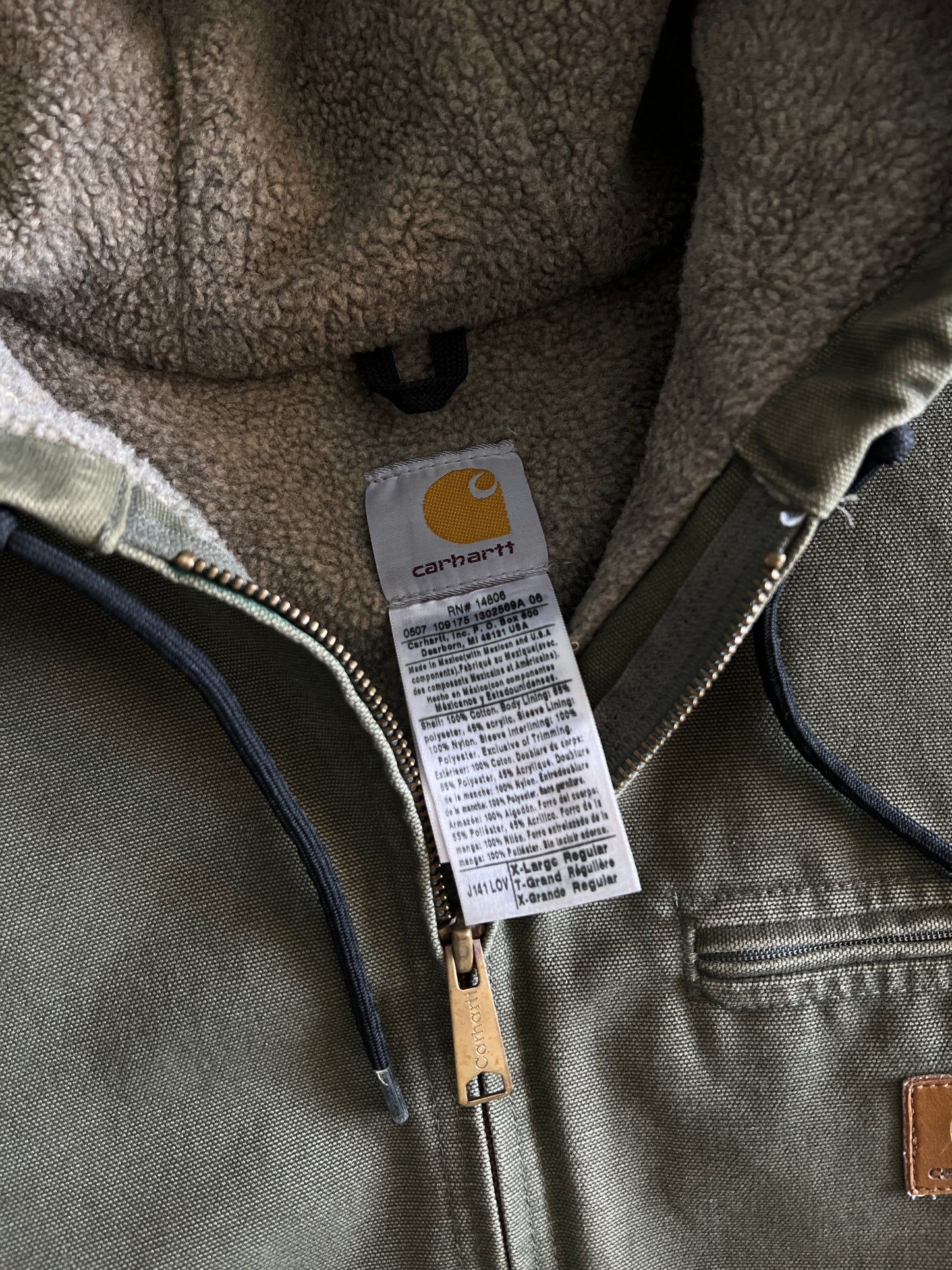 Vintage Light Green Sherpa Carhartt Jacket -