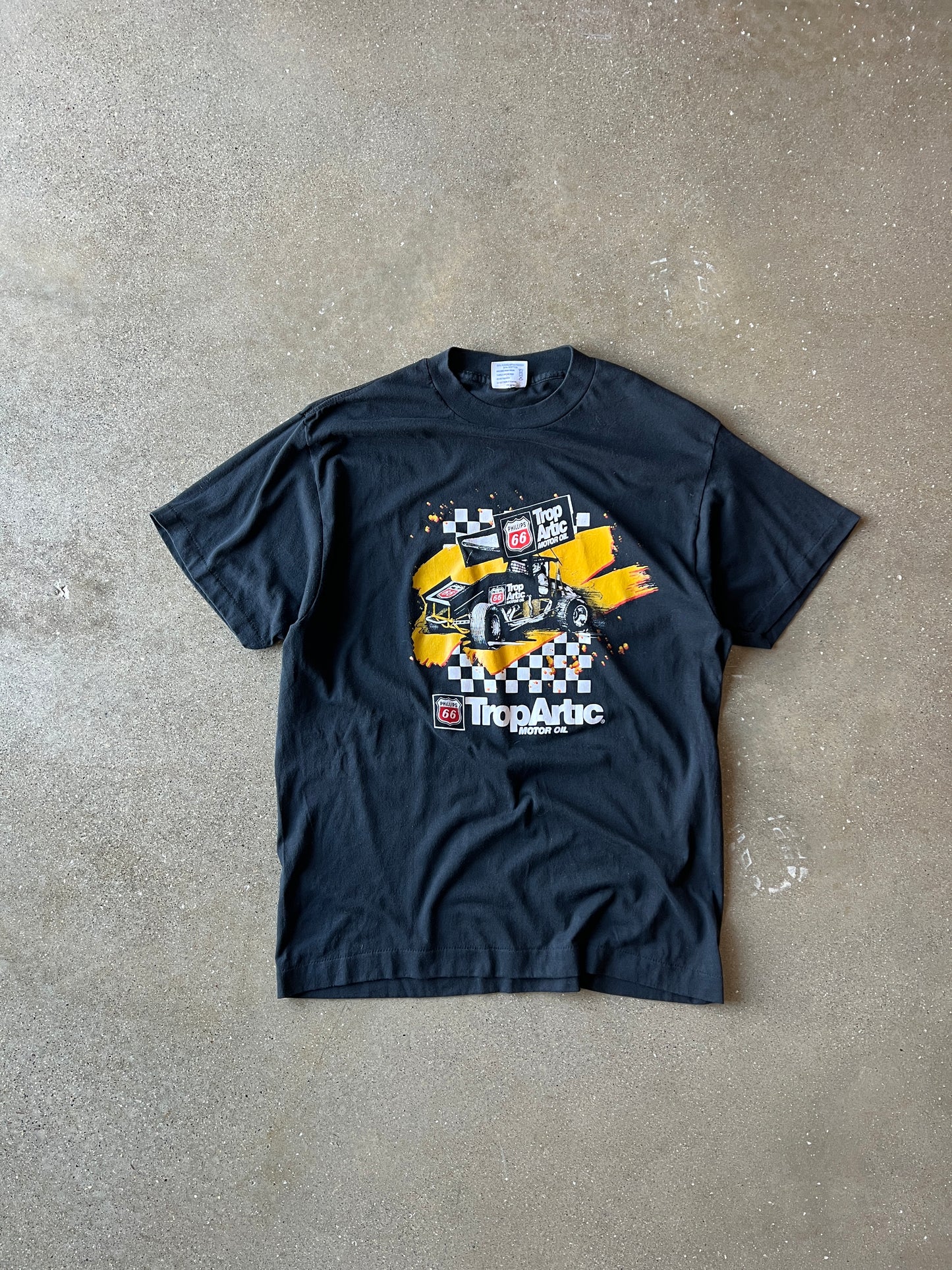 Vintage Black Stock Car Racing Shirt - XL