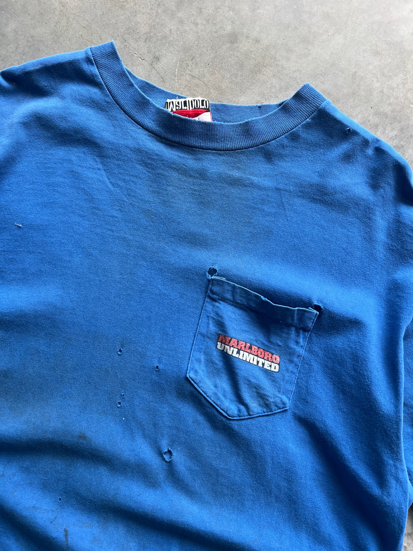 Vintage Distressed Blue Marlboro Shirt - M