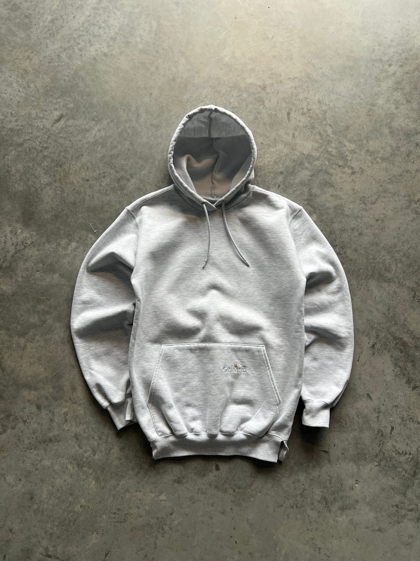 Vintage White Carhartt Logo Hoodie - M