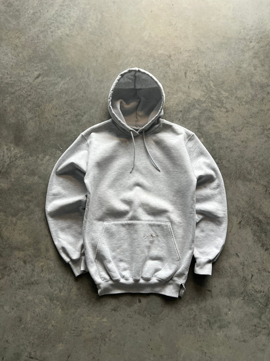 Vintage White Carhartt Logo Hoodie - M