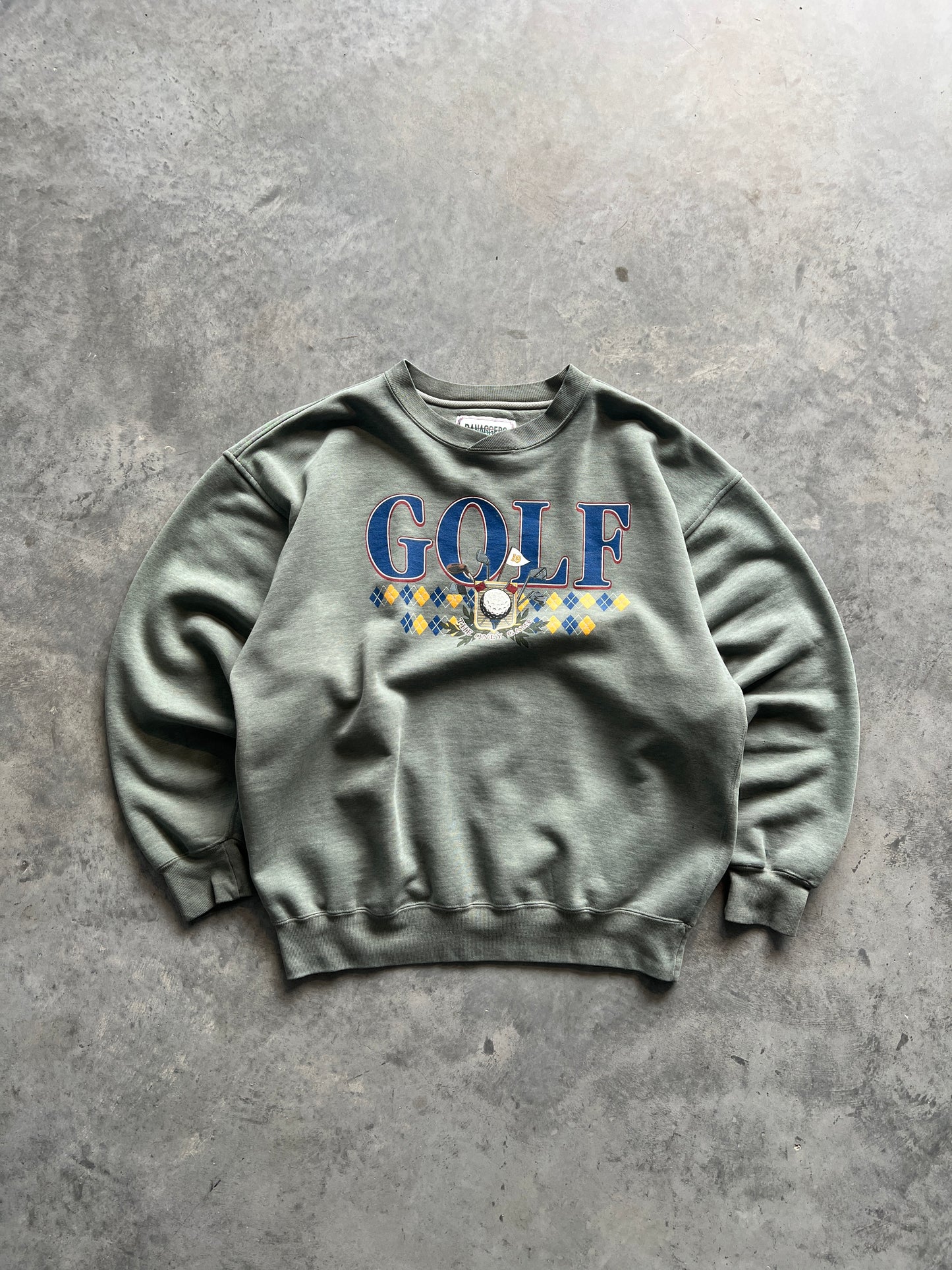 Vintage Faded Golf Spellout Crew - L