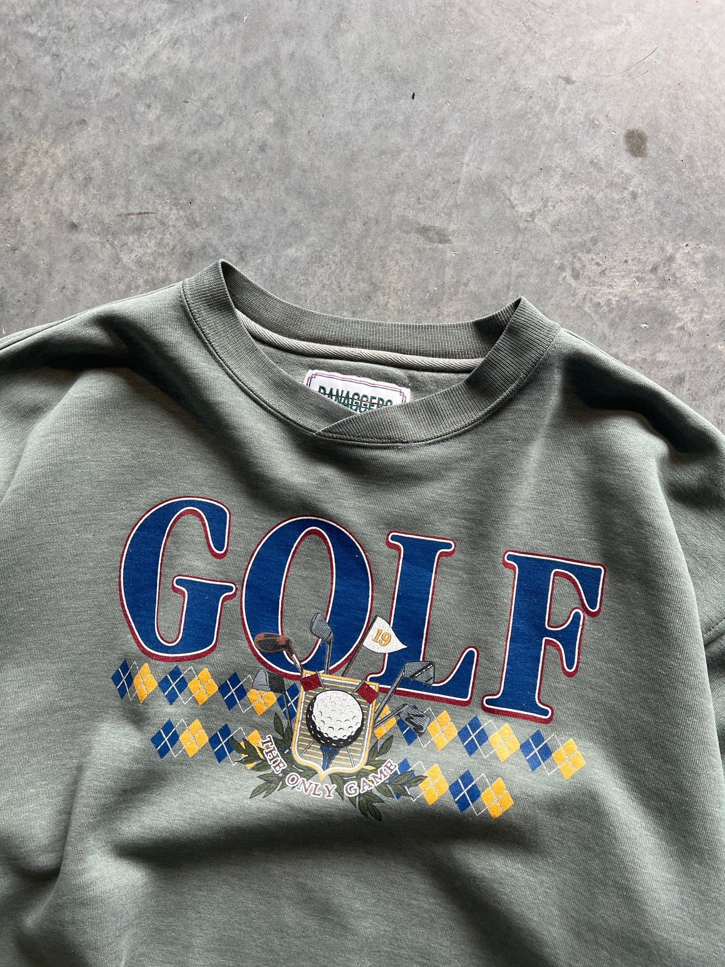 Vintage Faded Golf Spellout Crew - L