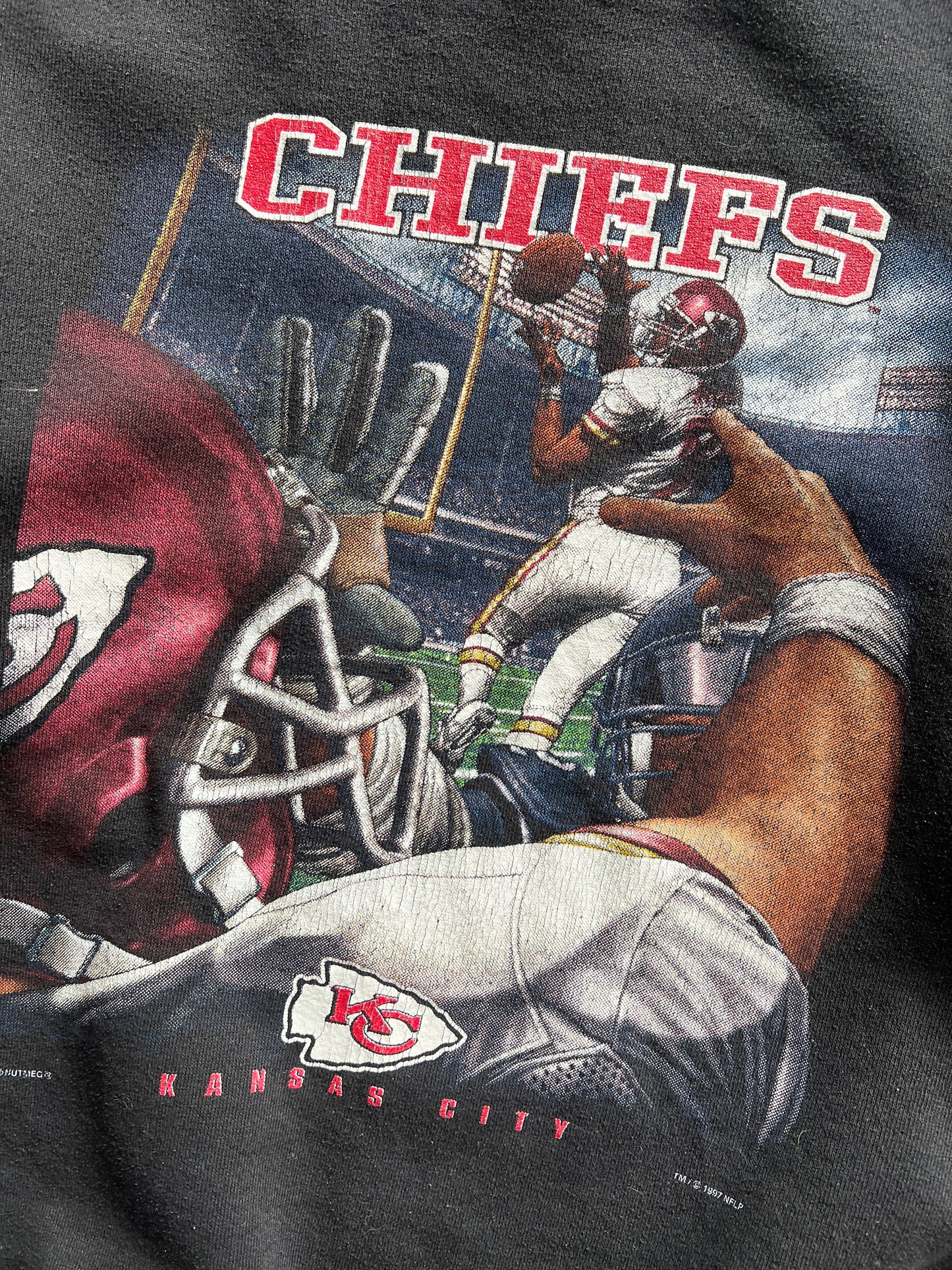 Vintage 90s Kansas City Chiefs Crew - M