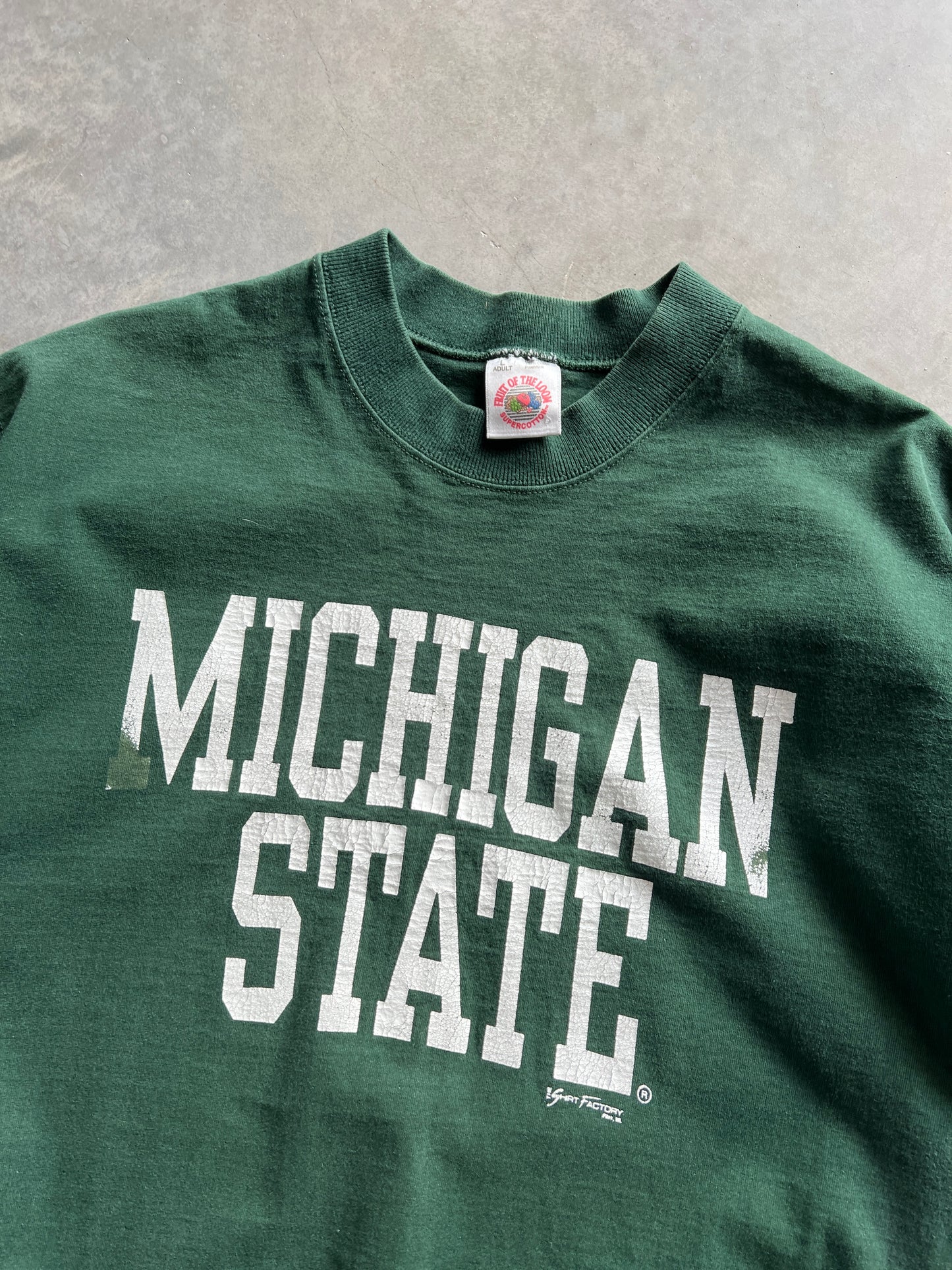 Vintage Forest Green Michigan State Shirt - M