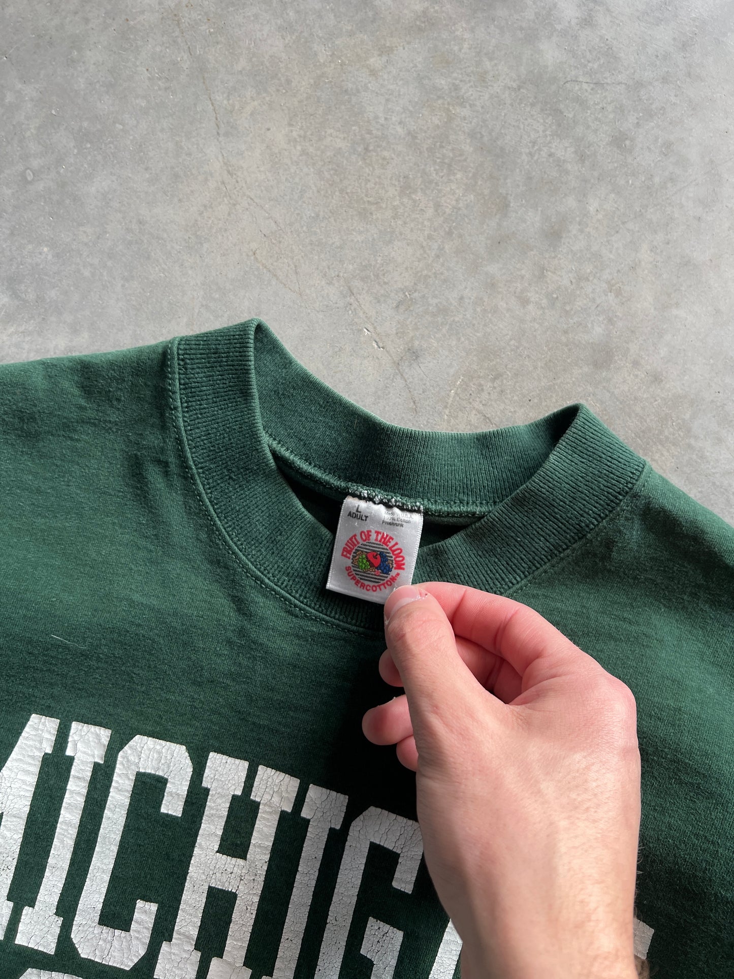 Vintage Forest Green Michigan State Shirt - M