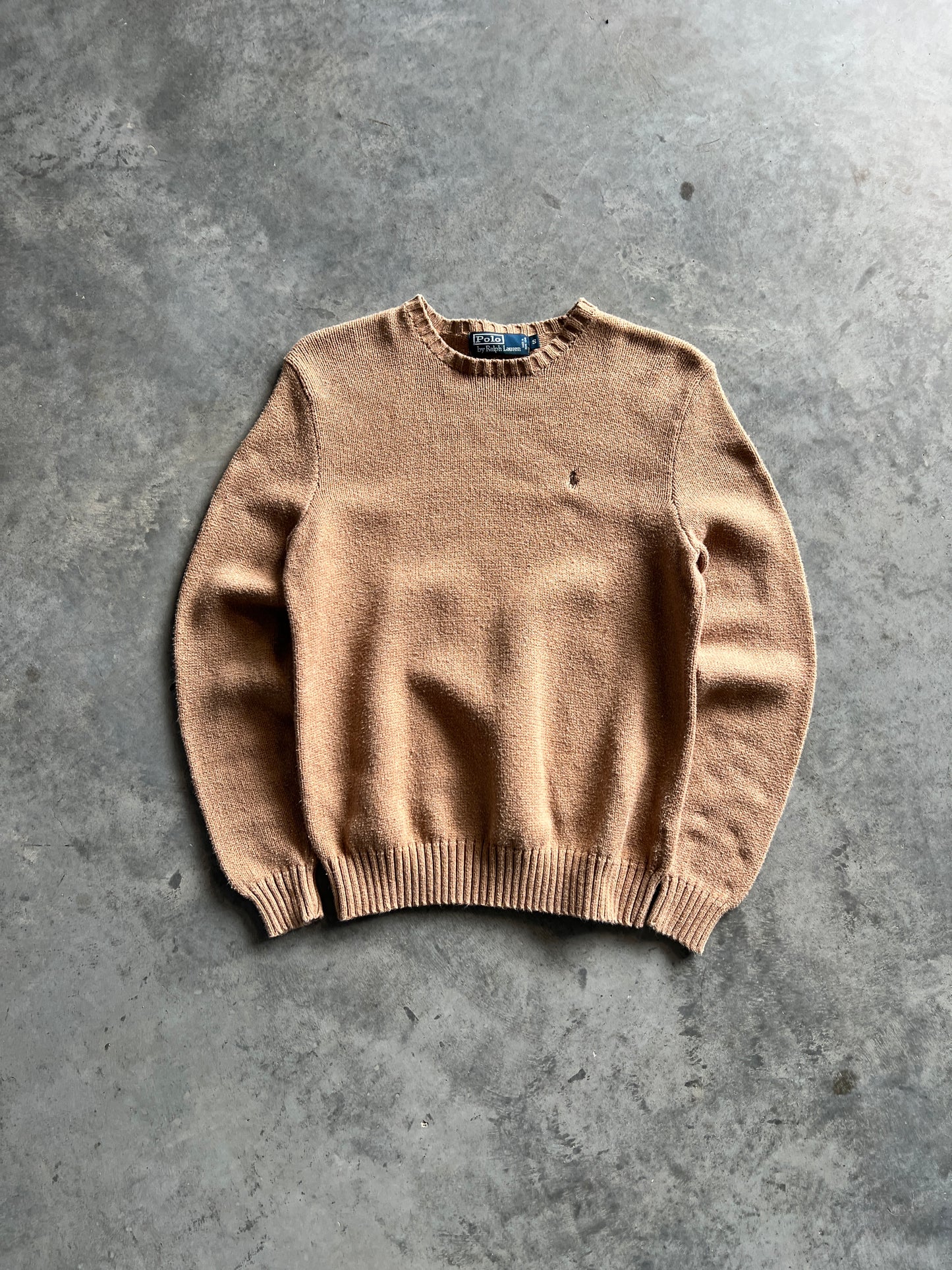 Vintage Mocha Brown Polo Knit - S