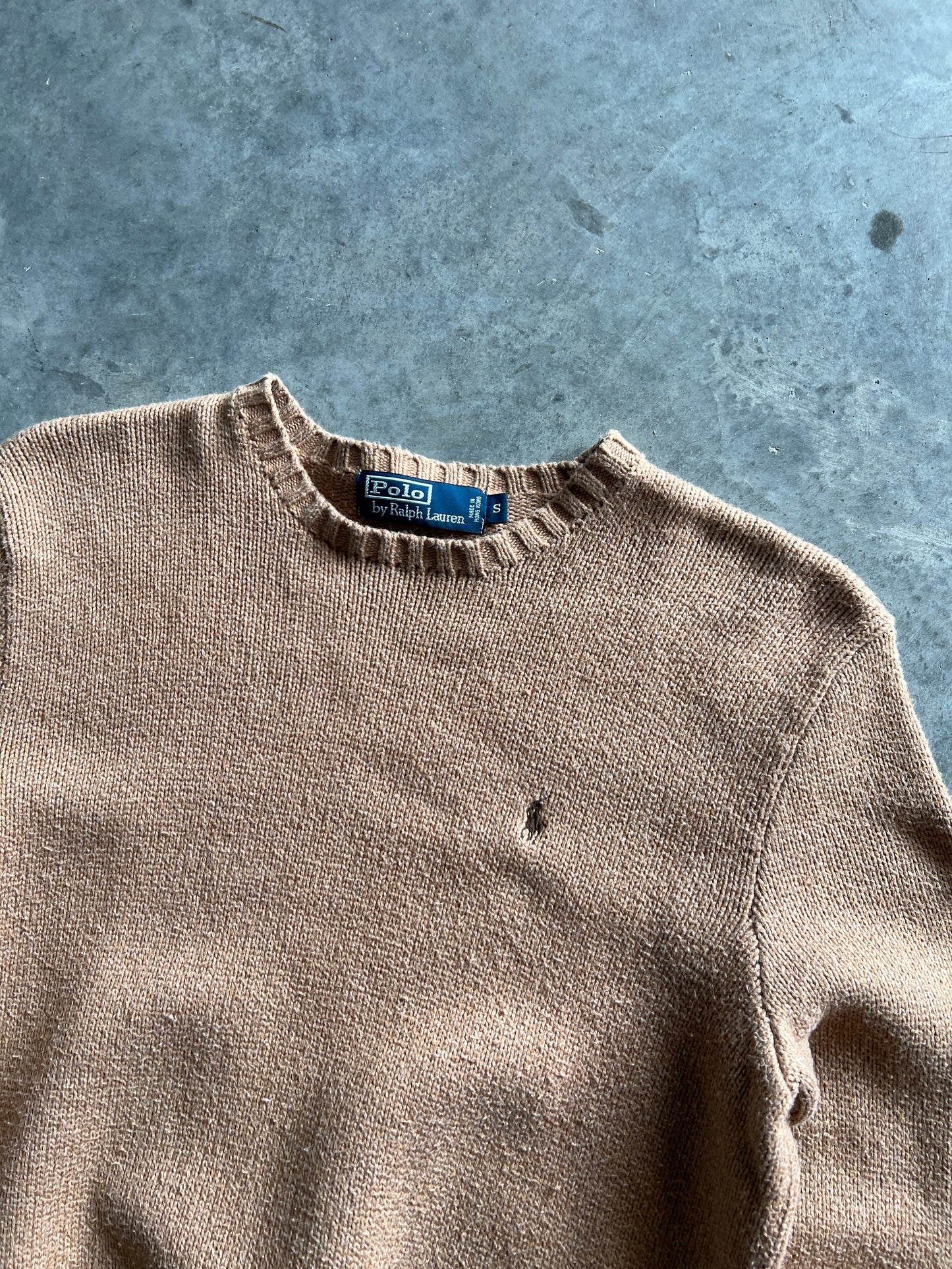 Vintage Mocha Brown Polo Knit - S