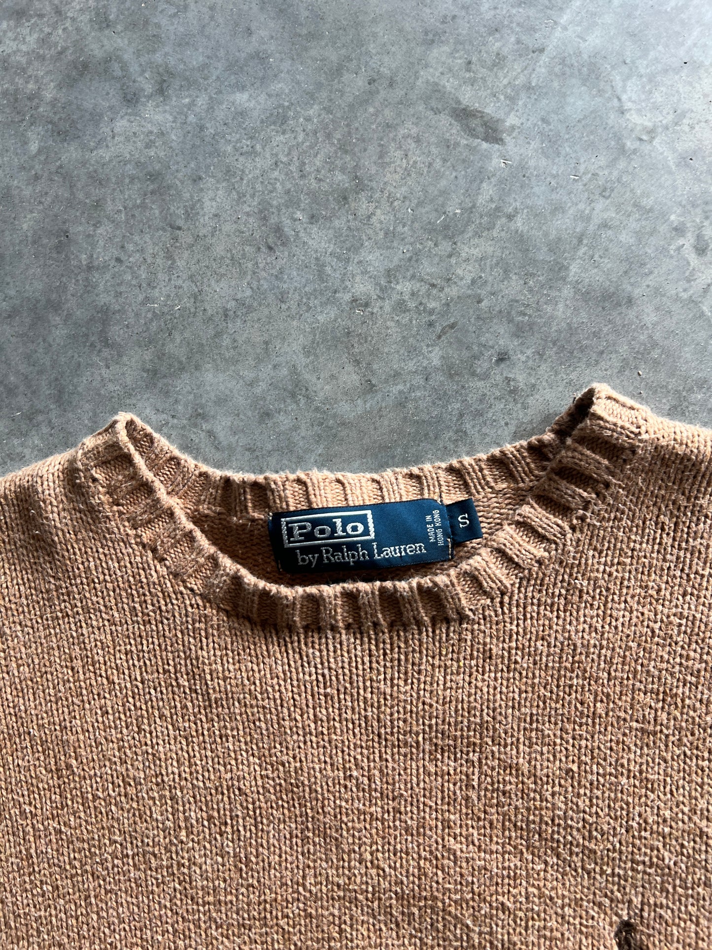 Vintage Mocha Brown Polo Knit - S