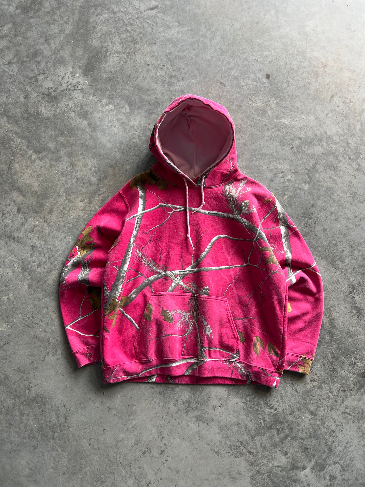 Vintage Pink Russell Athletic Camo Hoodie - L