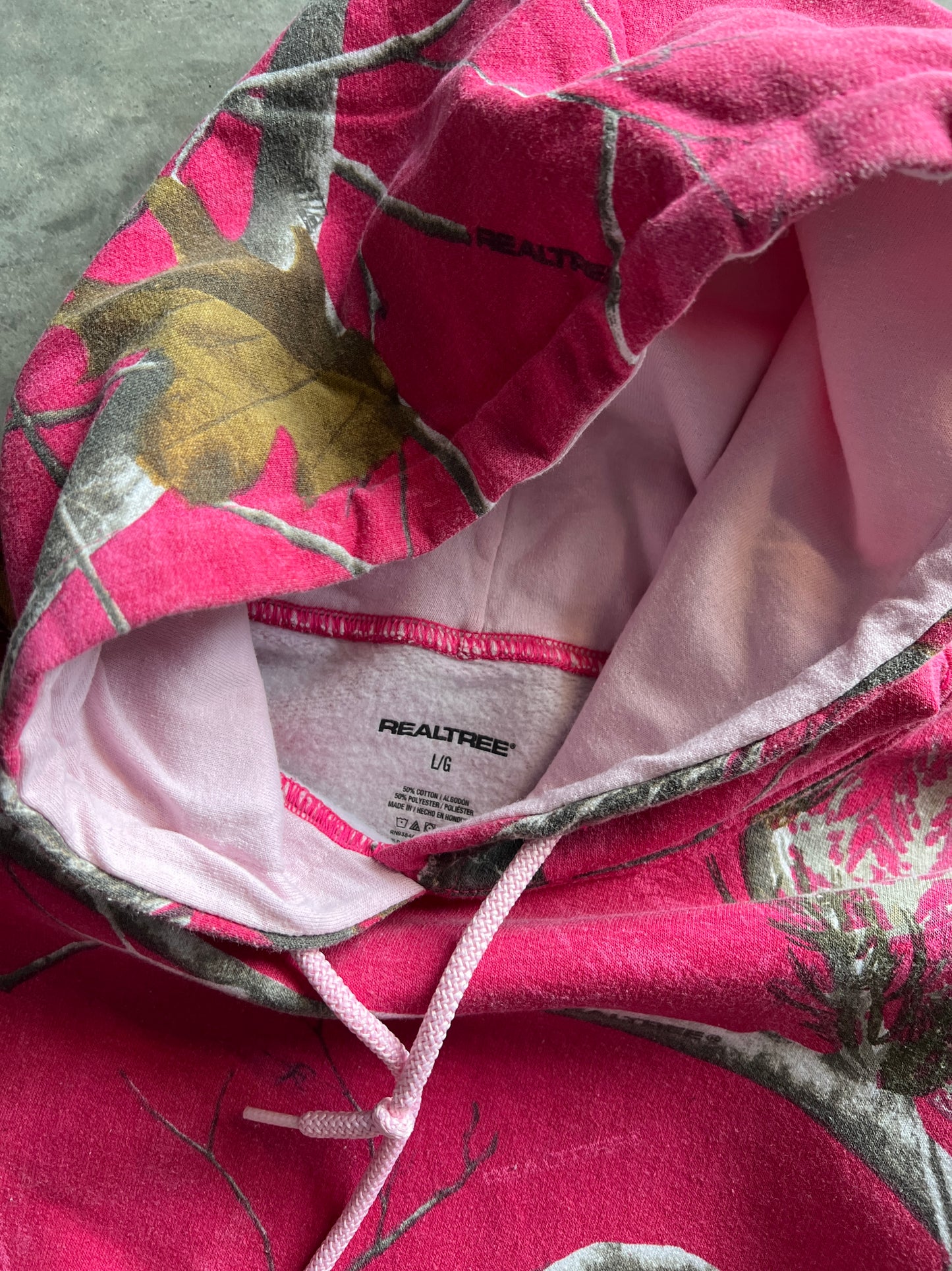 Vintage Pink Russell Athletic Camo Hoodie - L